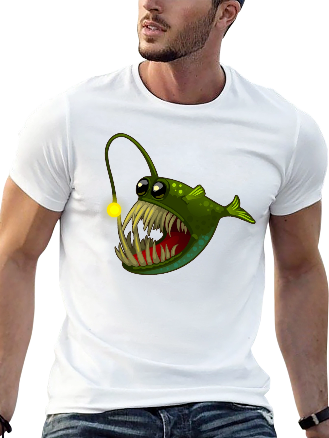 Angler Fish Graphic Tee - Unique Cartoon Design