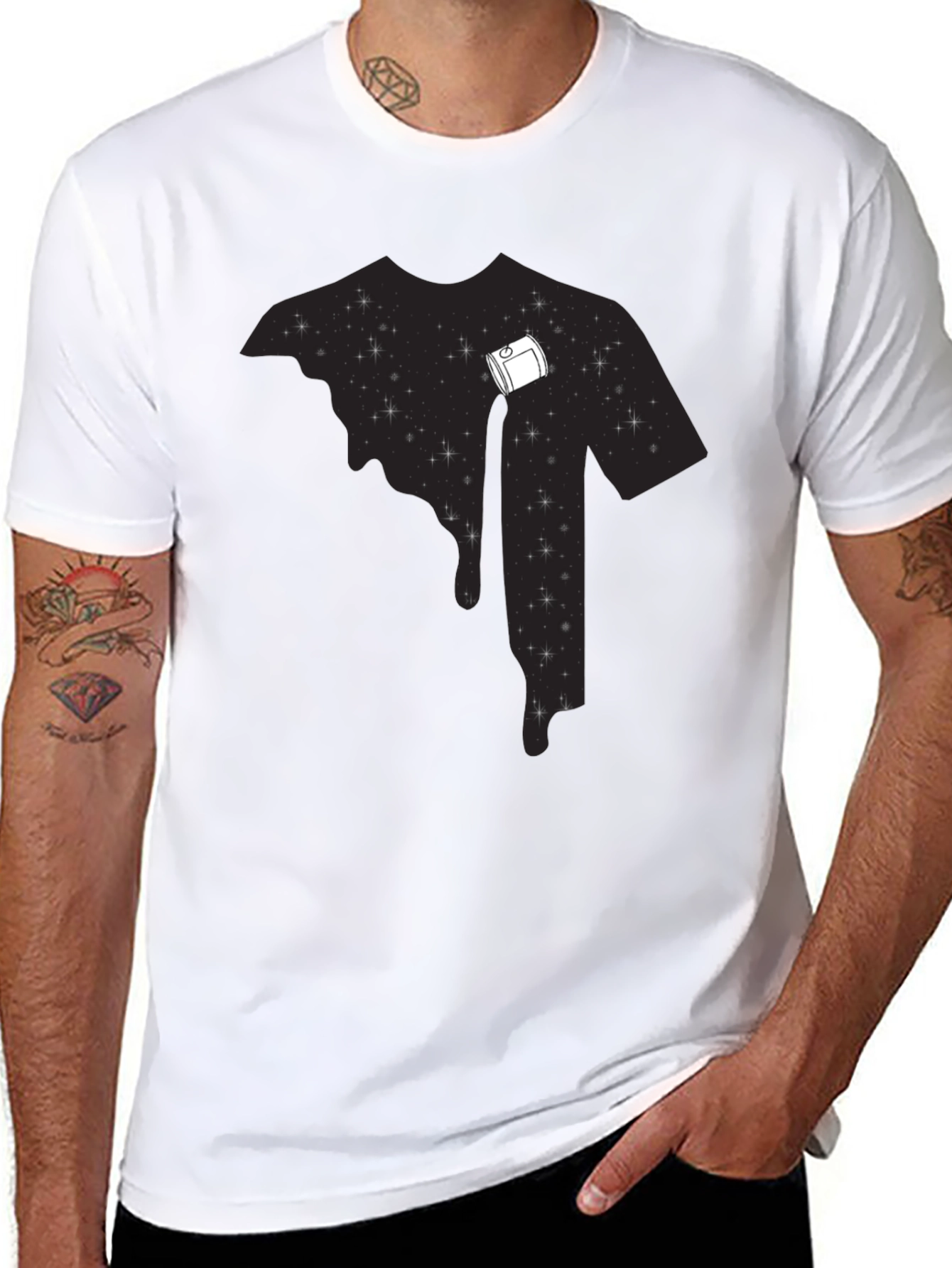 Galaxy Drip Tee - Stylish Graphic Print