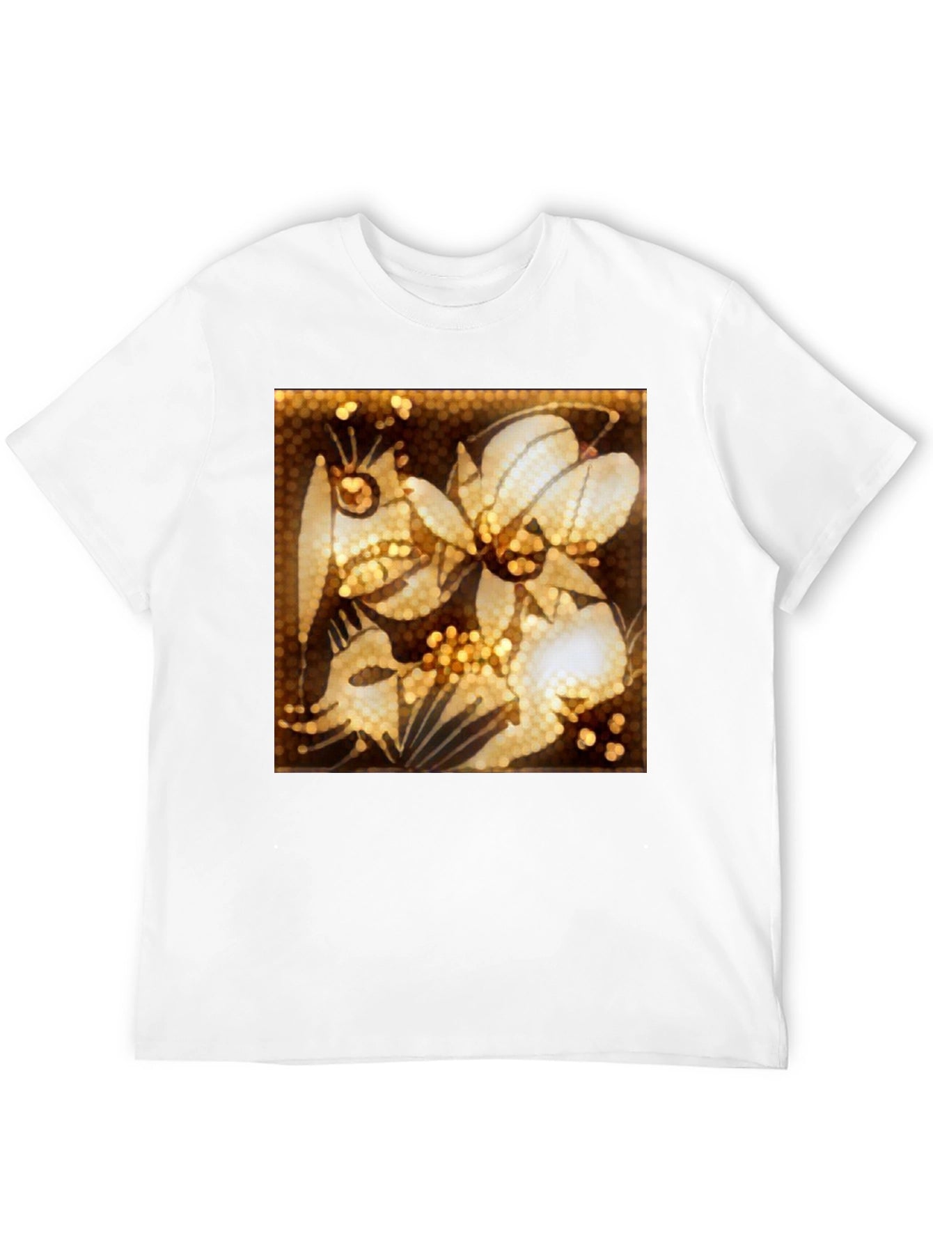 Floral Art Print Black T-Shirt