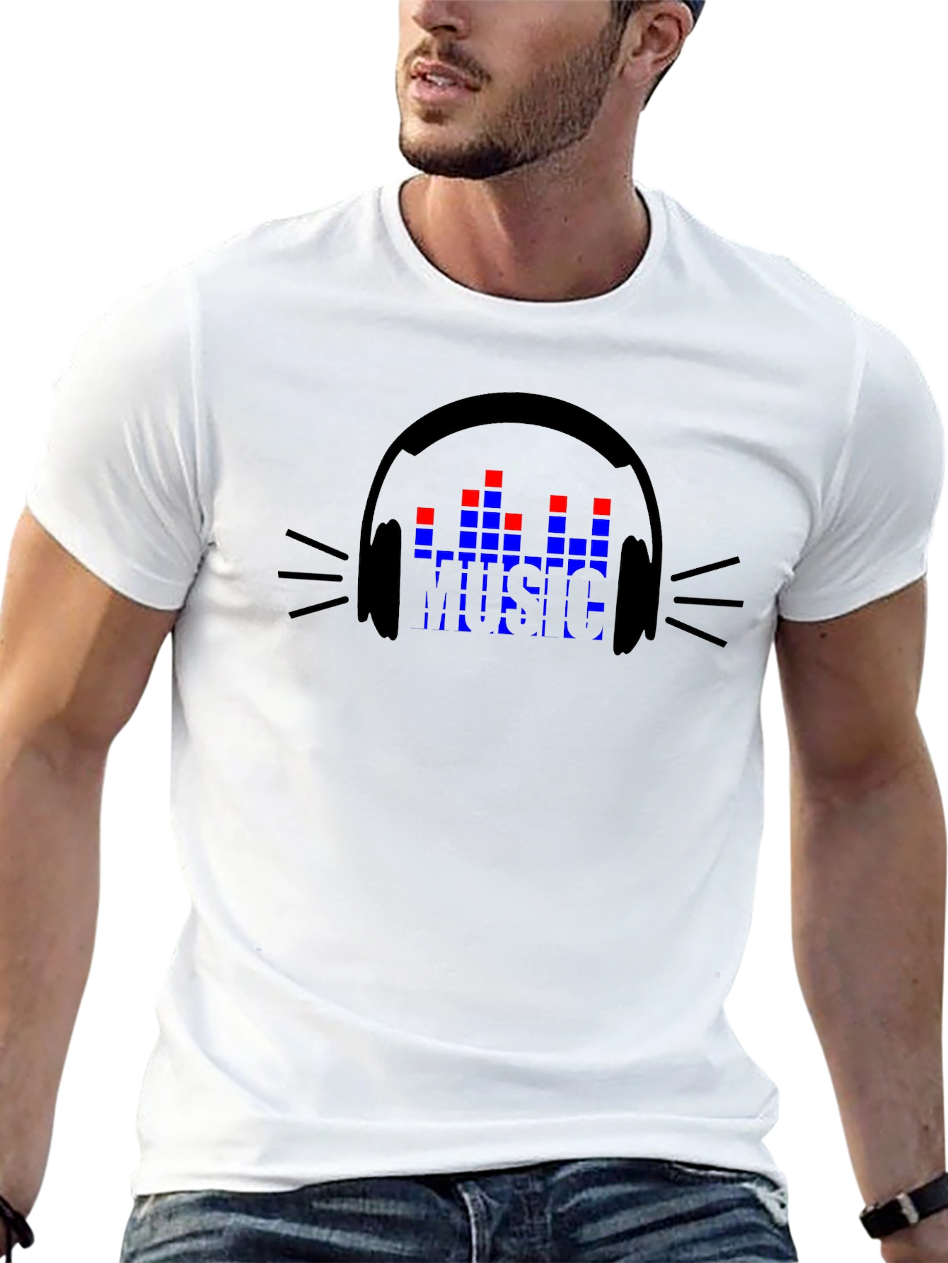 Music Lover Graphic T-Shirt - Black