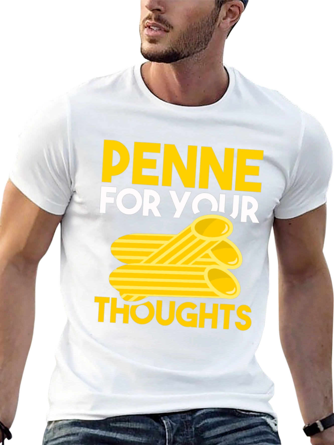 Penne For Your Thoughts Black Graphic Tee