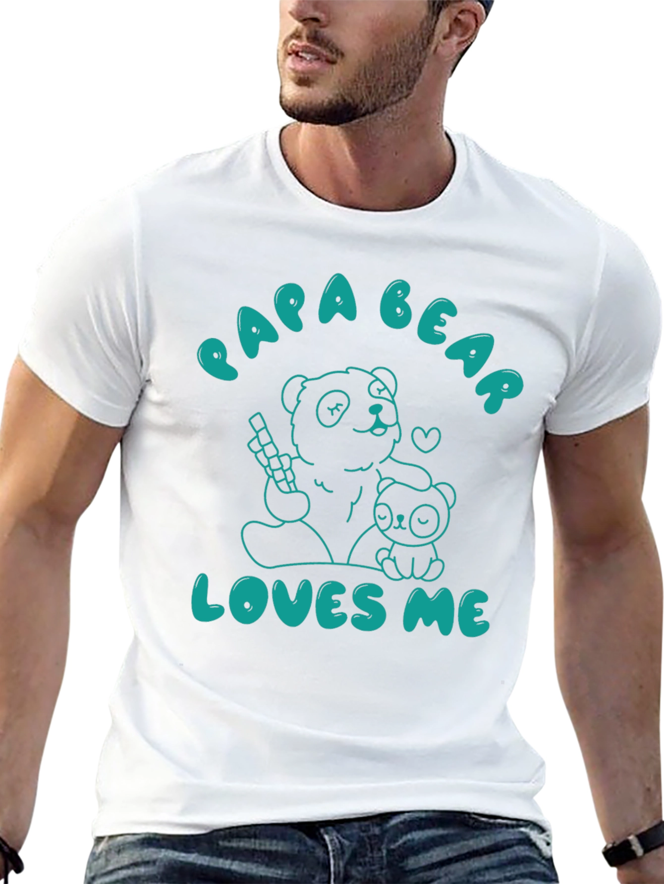 Papa Bear Loves Me T-Shirt Cute Panda Tee
