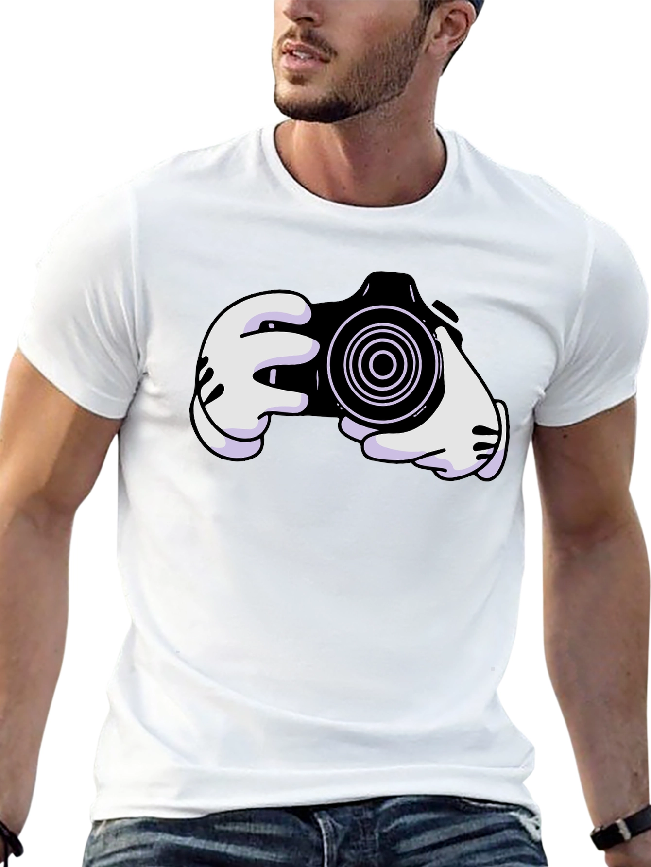 Cartoon Camera Graphic Tee - Unisex