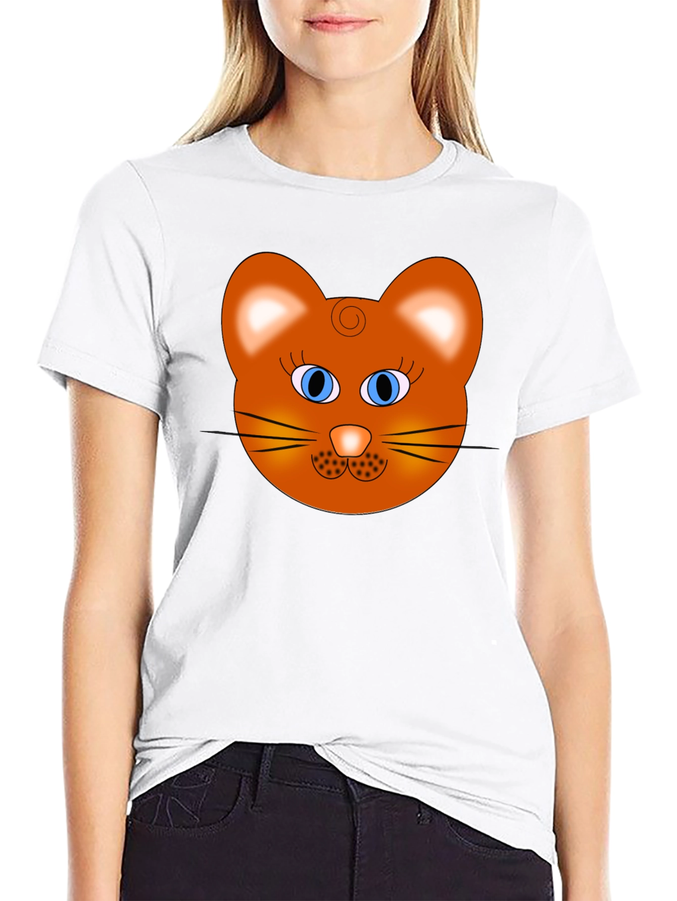 Funny Cat Face Graphic T-Shirt - Unisex Black Tee