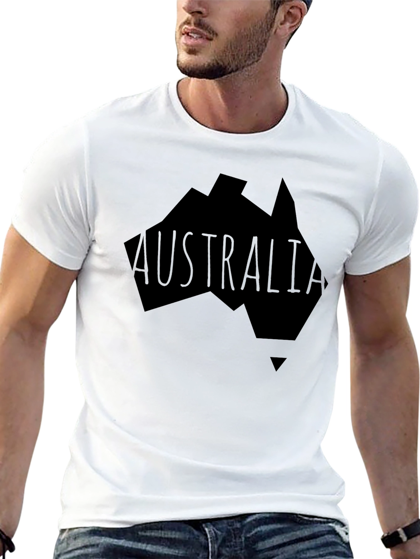 Australia Graphic Print Mens Black T-Shirt