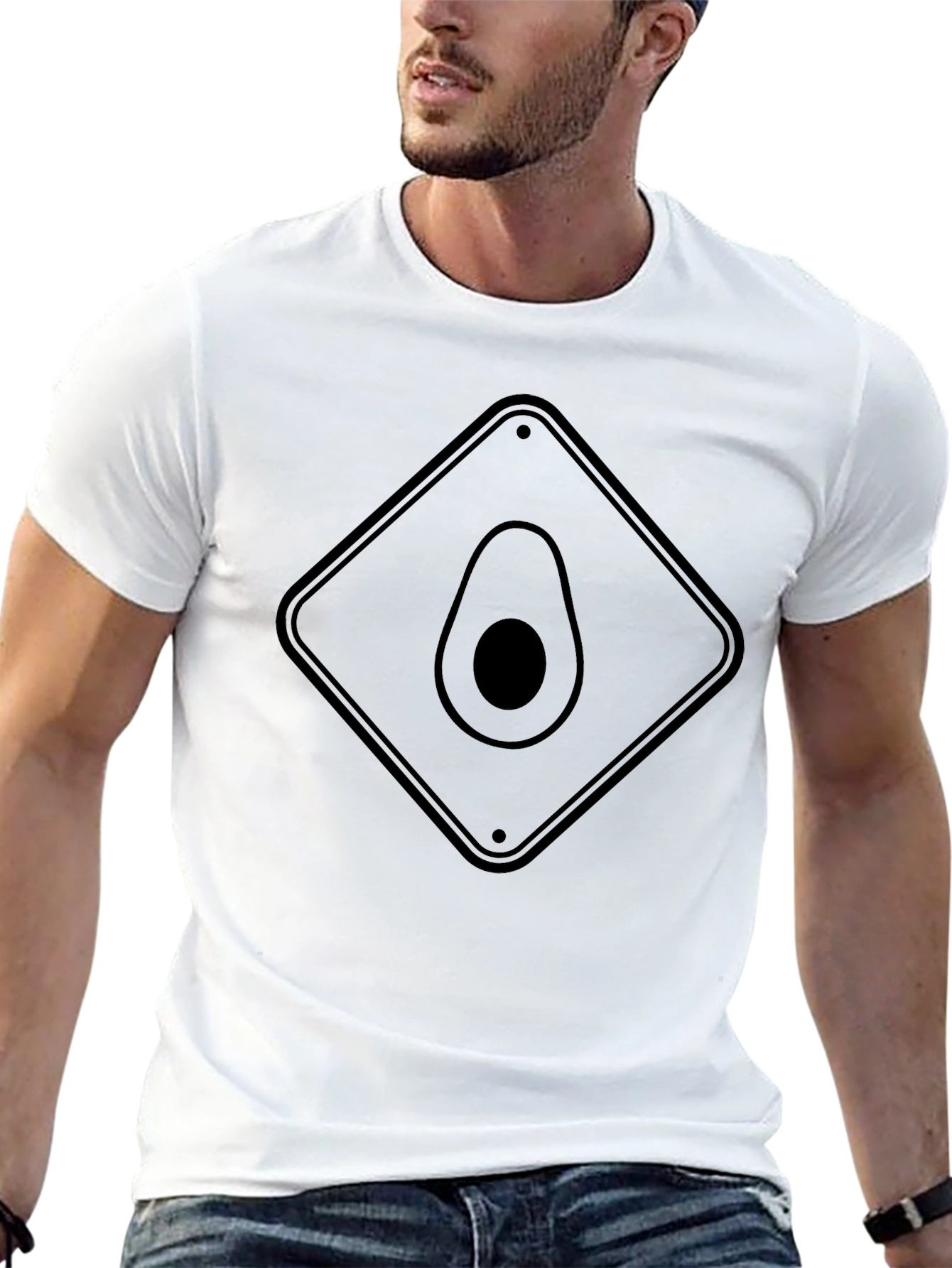 Avocado Crossing T-Shirt - Black Novelty Fruit Tee