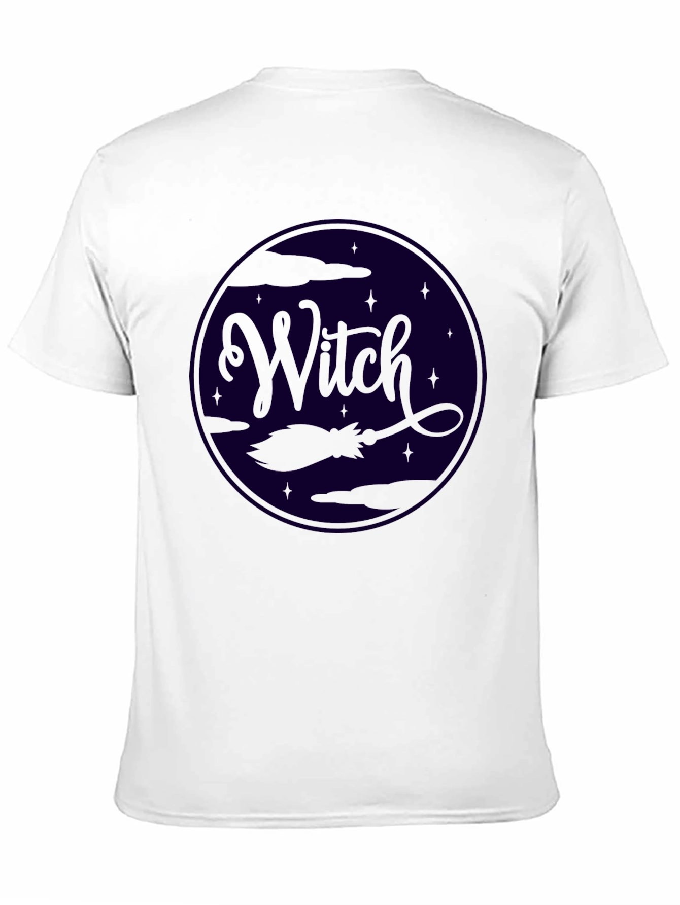 Witch Broom Halloween Graphic Tee - Black