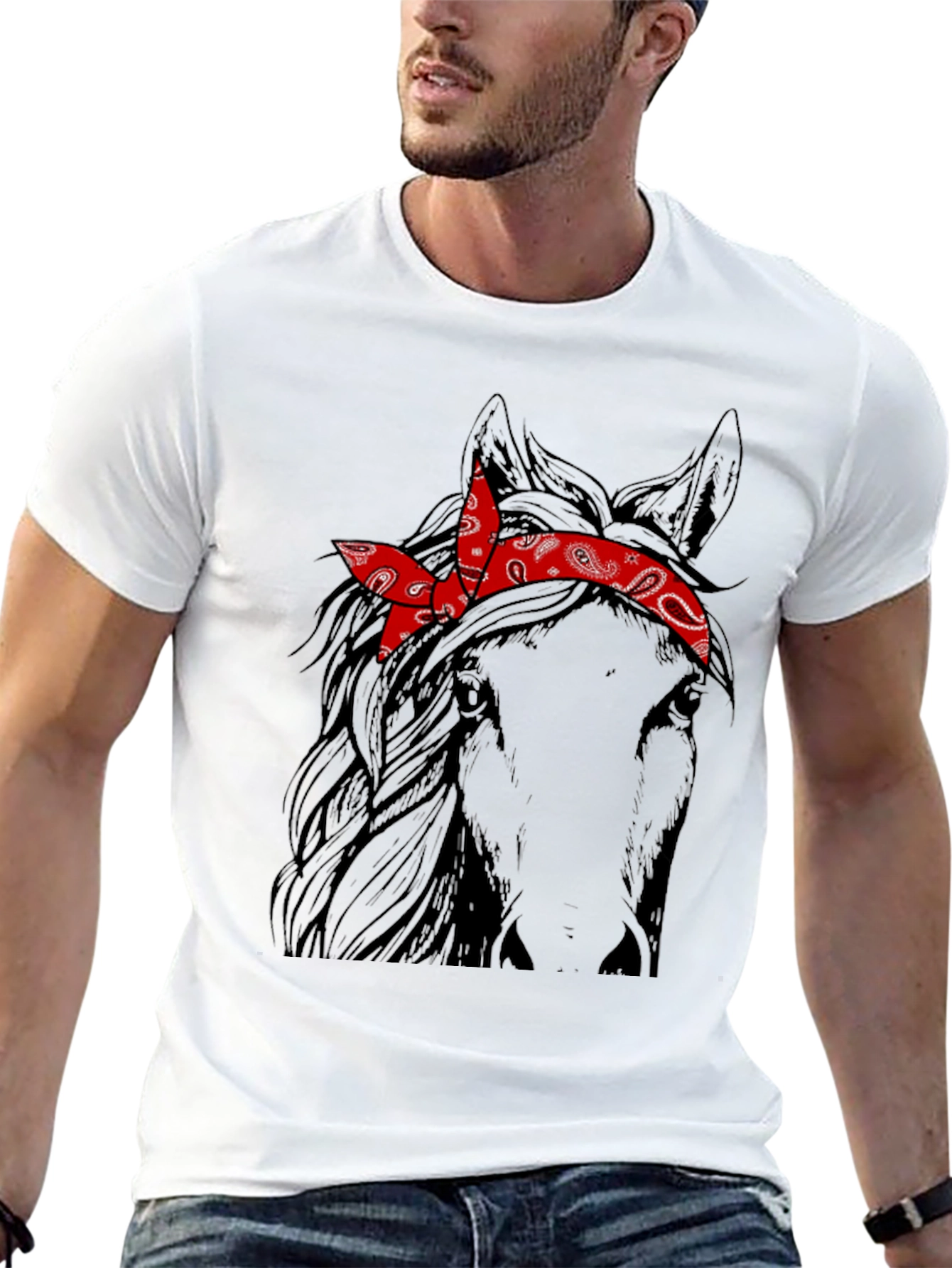 Horse with Bandana Graphic Tee