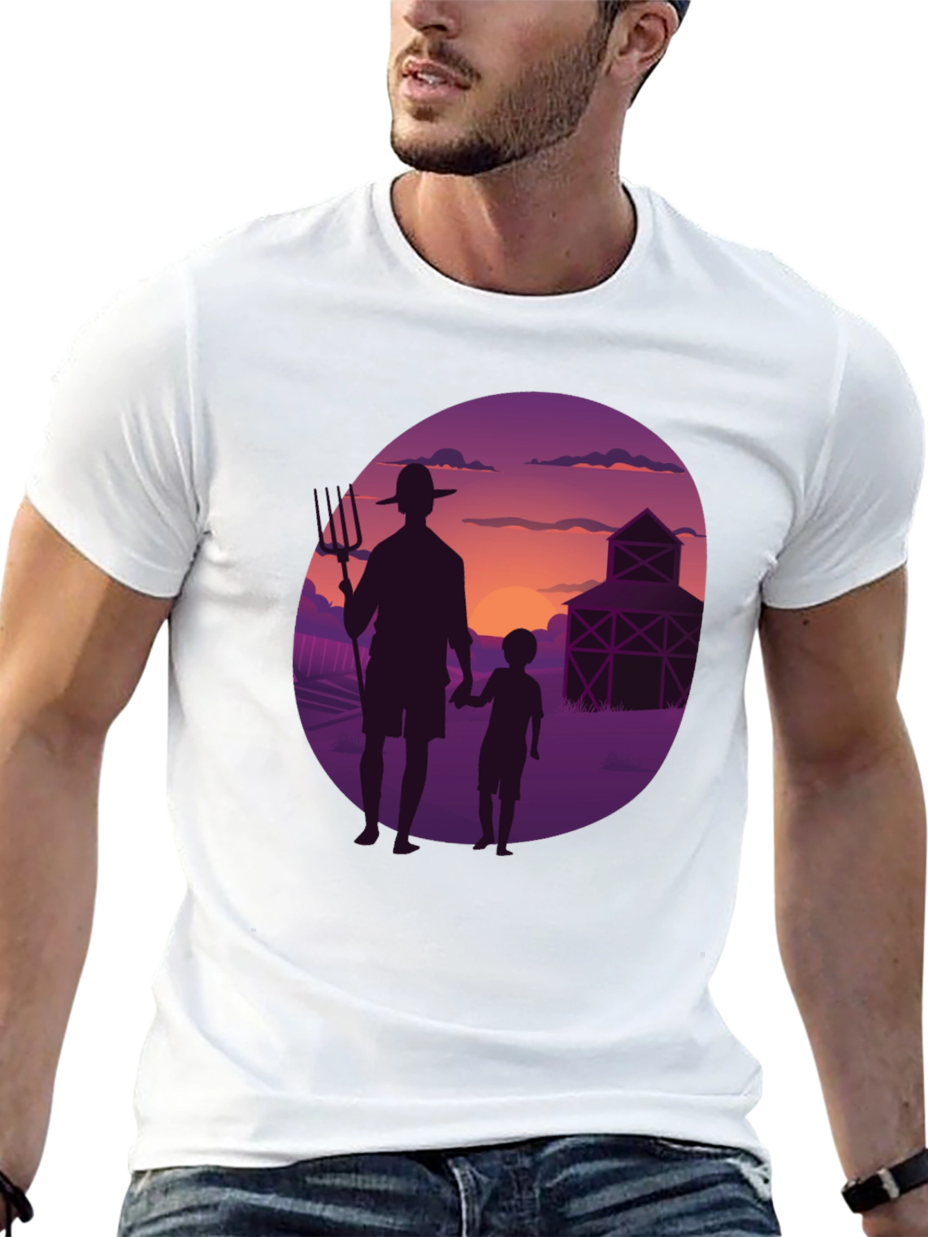 Farmer & Son Graphic Tee - Sunset Silhouette
