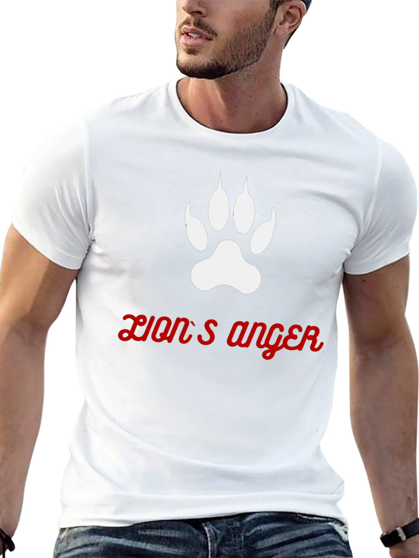 Lions Anger Graphic Tee - Black Cotton Blend