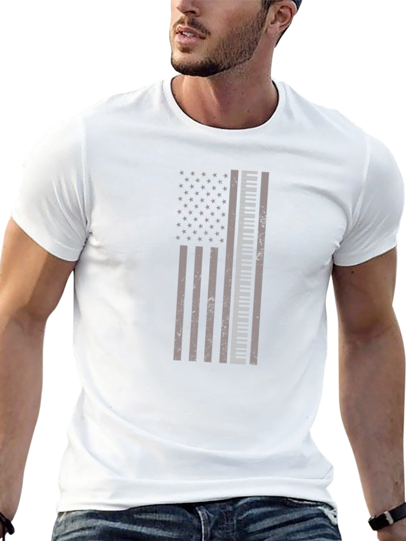 Piano Keys American Flag Graphic Tee