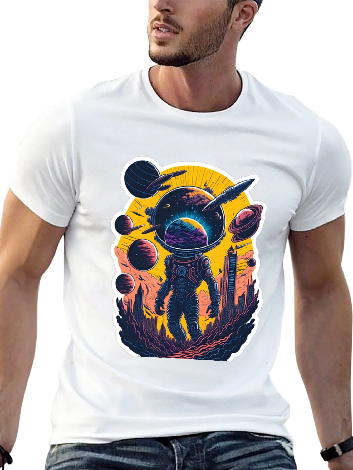 Astronaut & Cityscape Graphic Tee