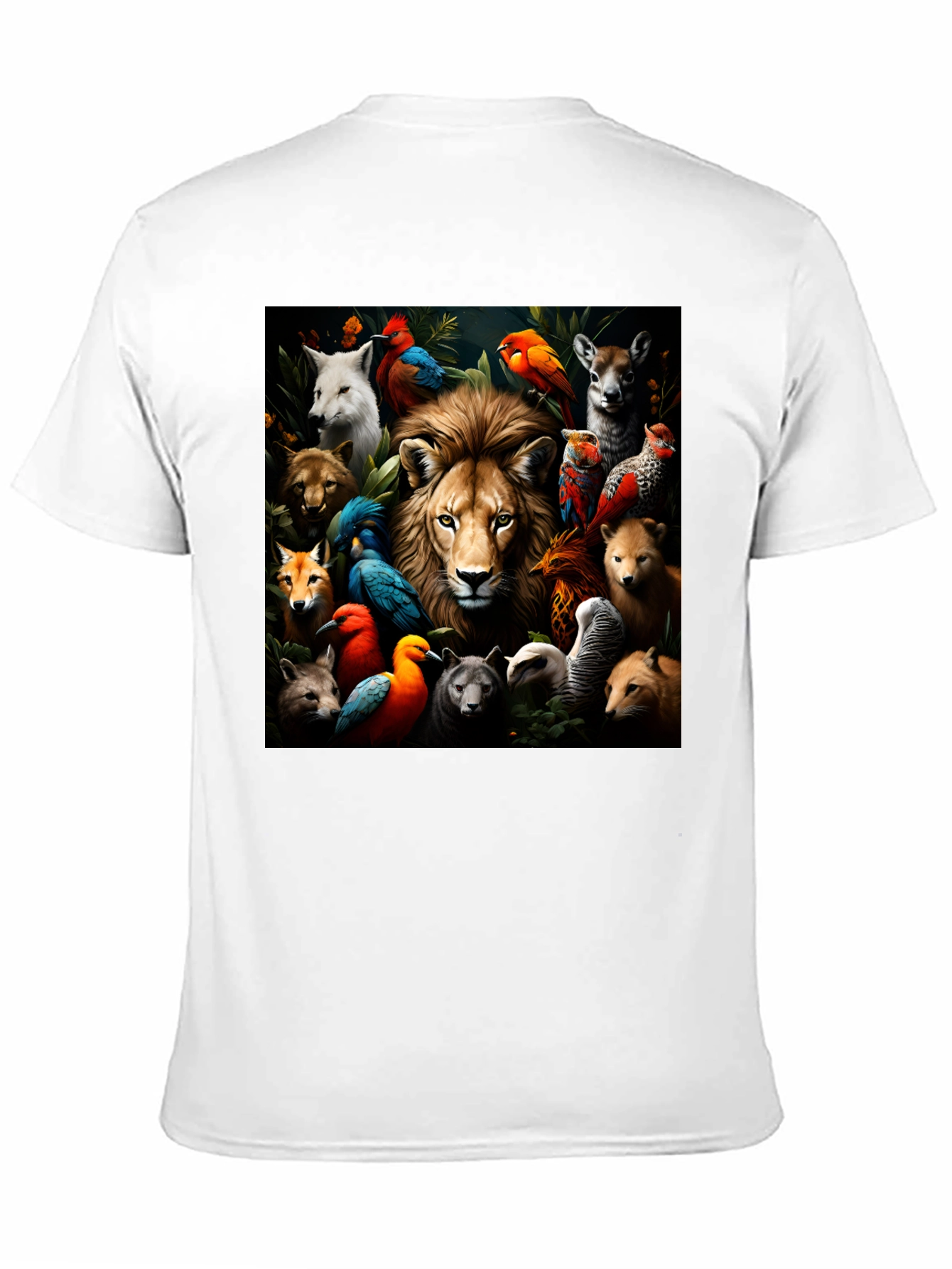 Wildlife Collage Crewneck T-Shirt