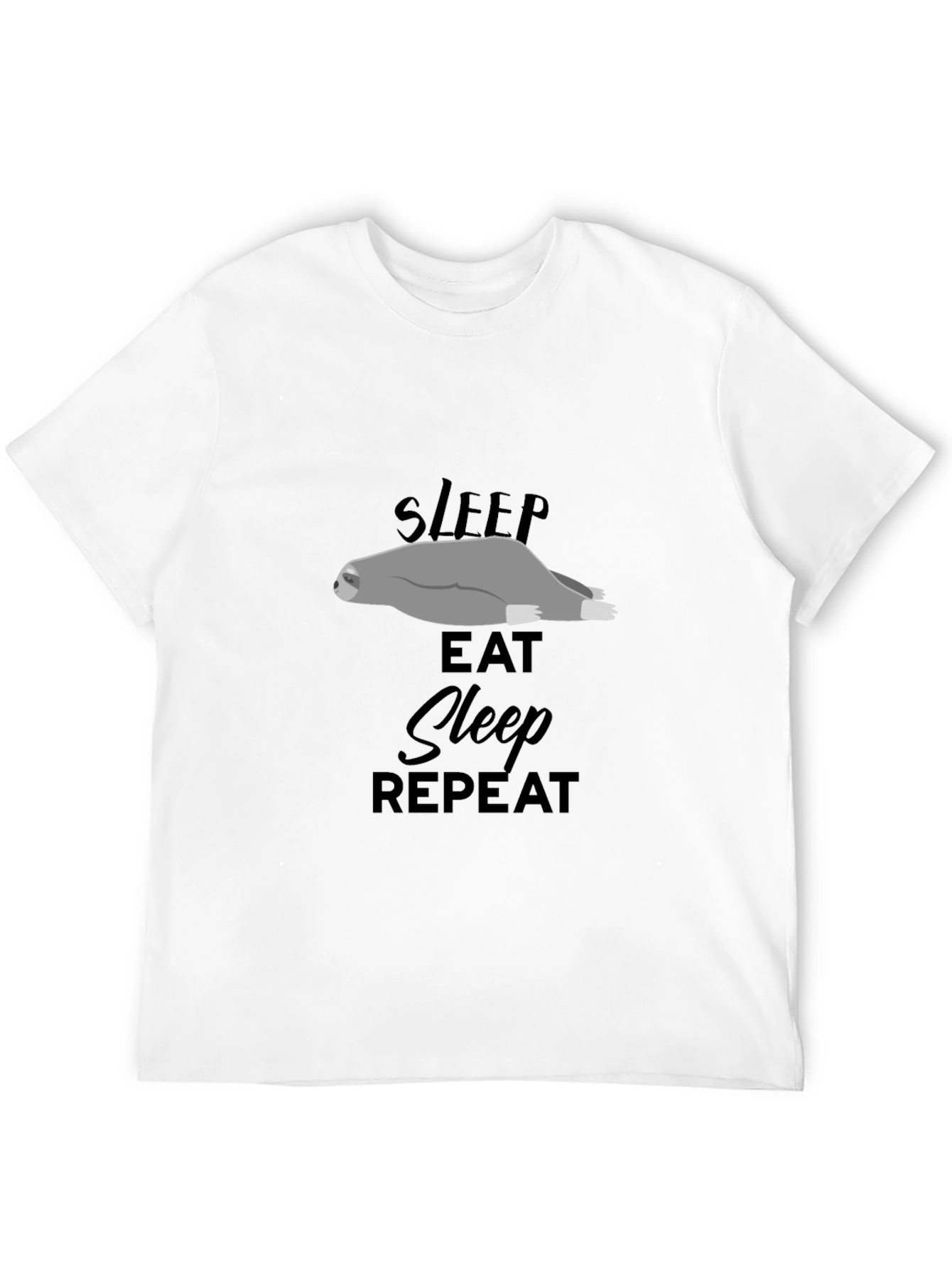 Sleep Eat Repeat Sloth Graphic T-Shirt