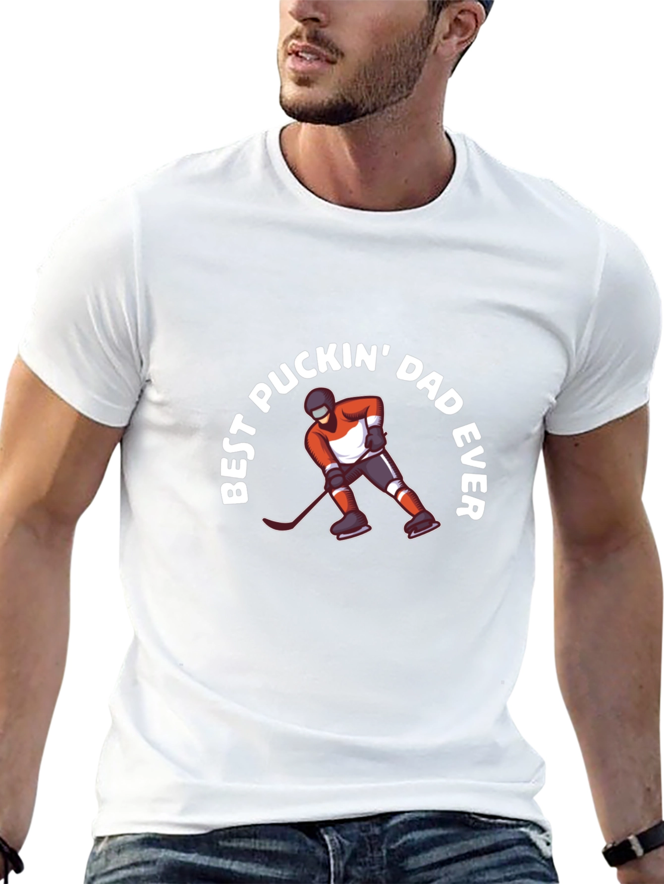 Best Puckin Dad Ever Hockey T-Shirt