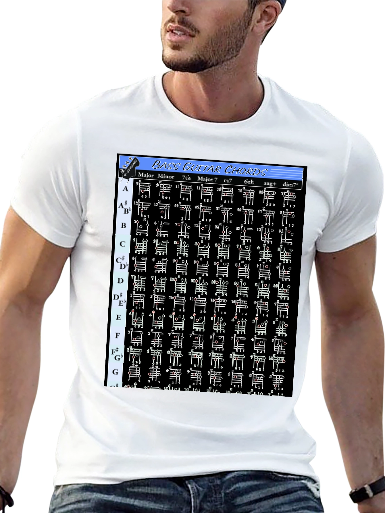 Bass Guitar Chords Graphic T-Shirt