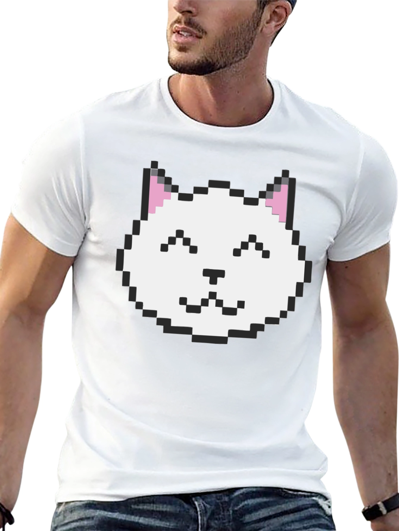 Pixel Cat T-Shirt - Retro Gaming Style