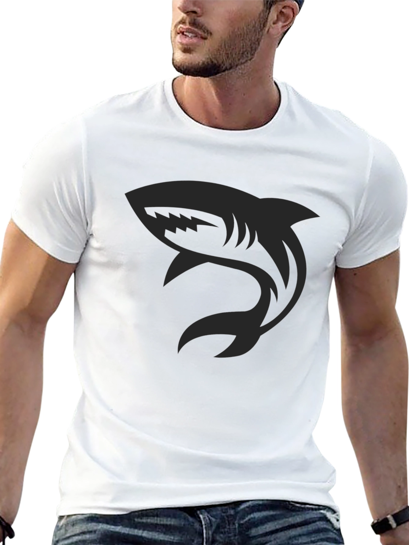Mens Shark Graphic Black T-Shirt