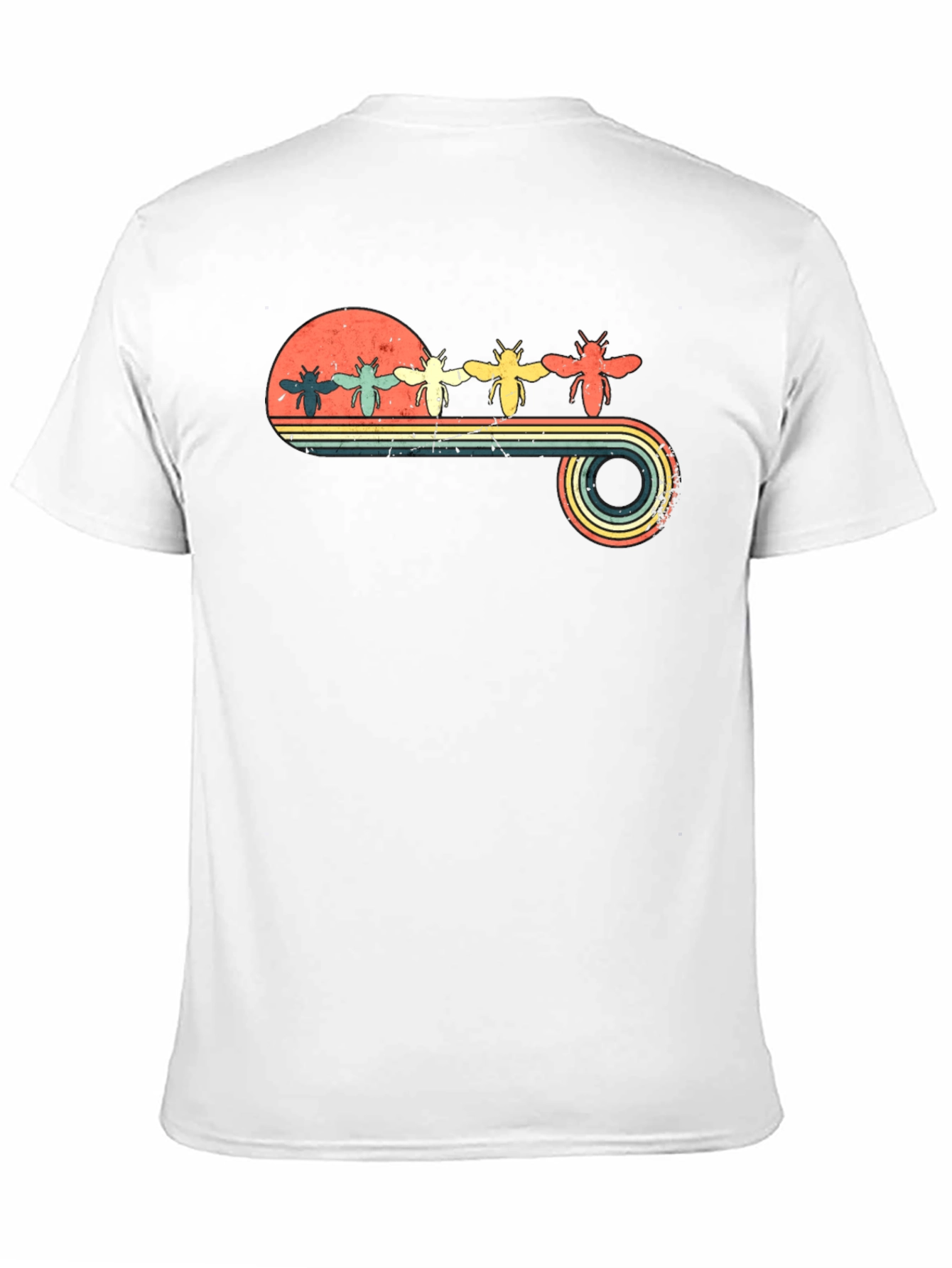 Retro Bee Sunset T-Shirt - Unique Graphic Tee