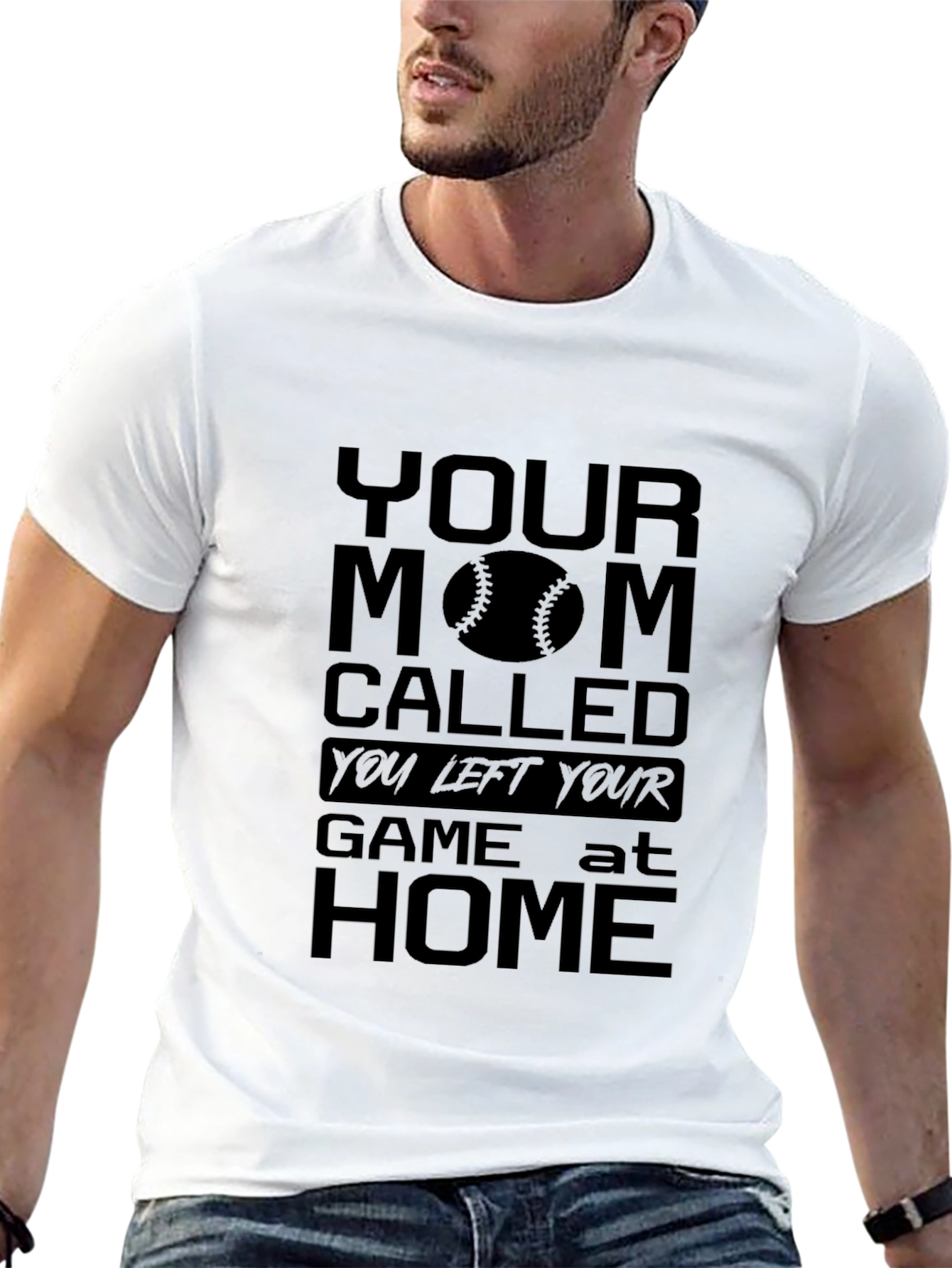 Humorous Your Mom Called Baseball T-Shirt