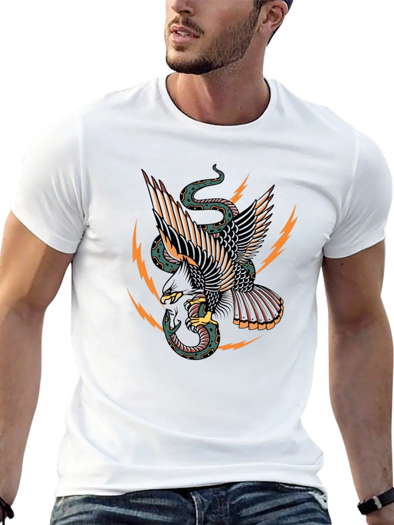 Eagle & Snake Graphic Black T-Shirt