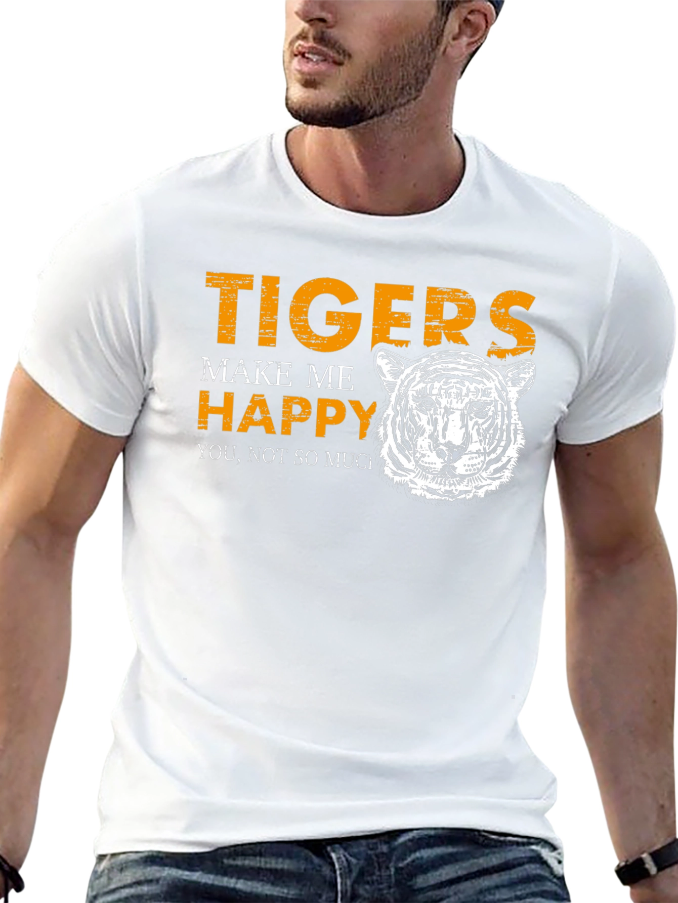 Tigers Make Me Happy Black Graphic Tee