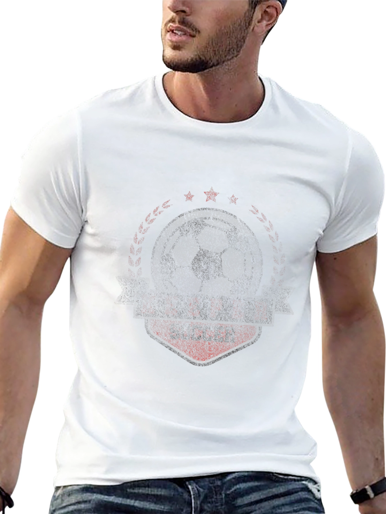 Distressed Soccer Graphic T-Shirt