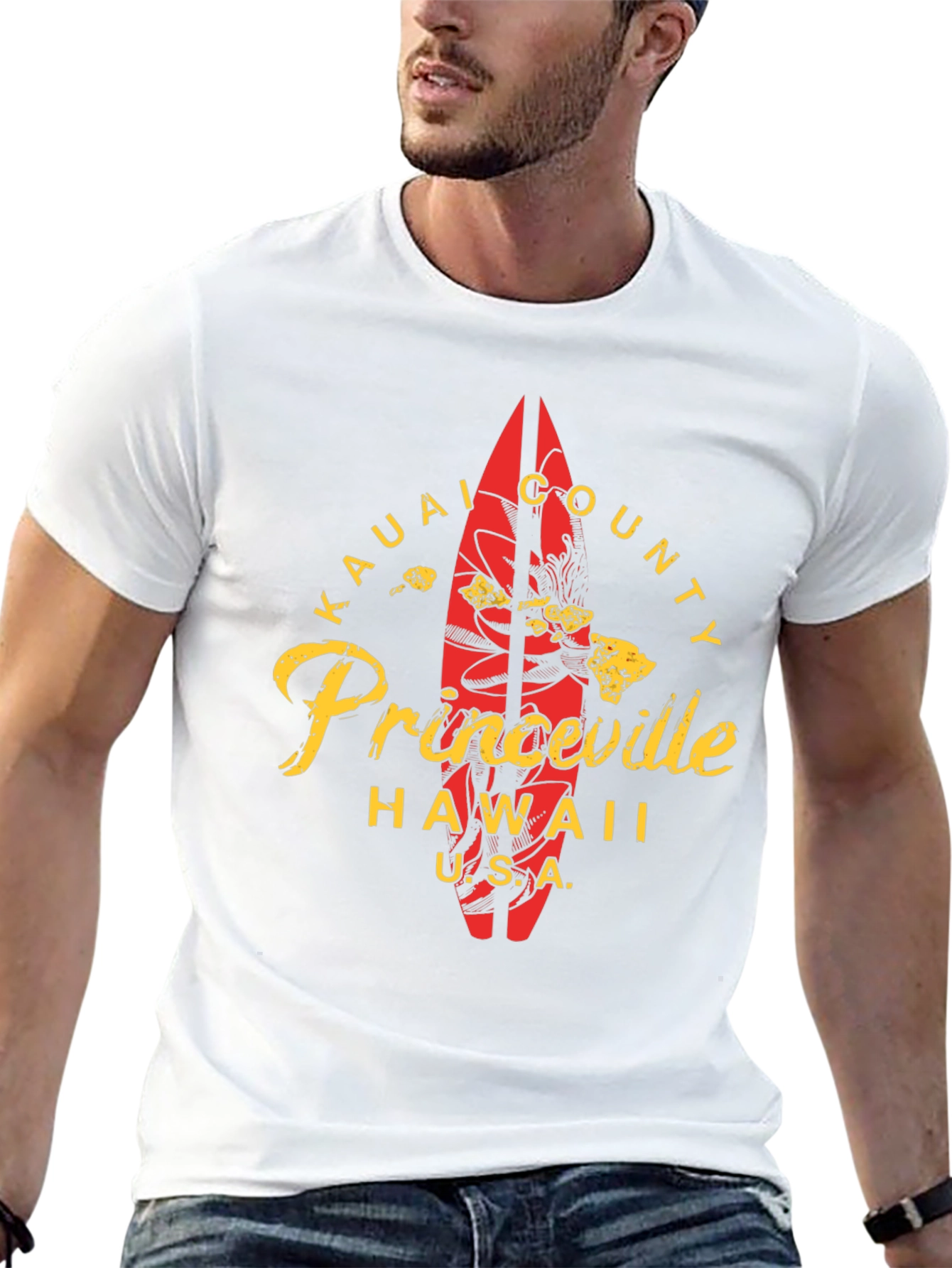 Kauai County Princeville Hawaii Surf T-Shirt