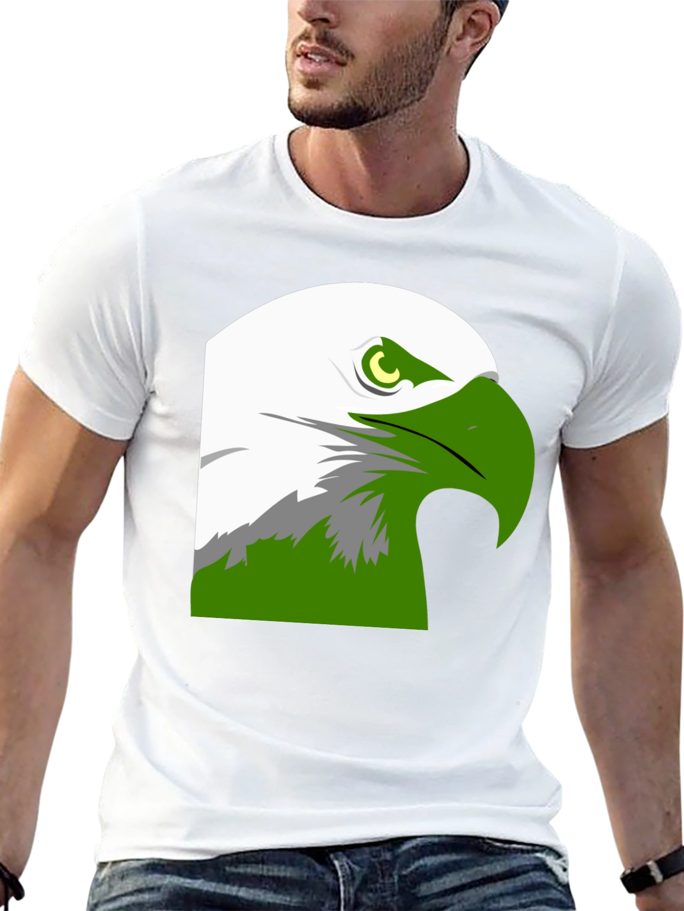 Bold Eagle Graphic Tee - Black Cotton Blend