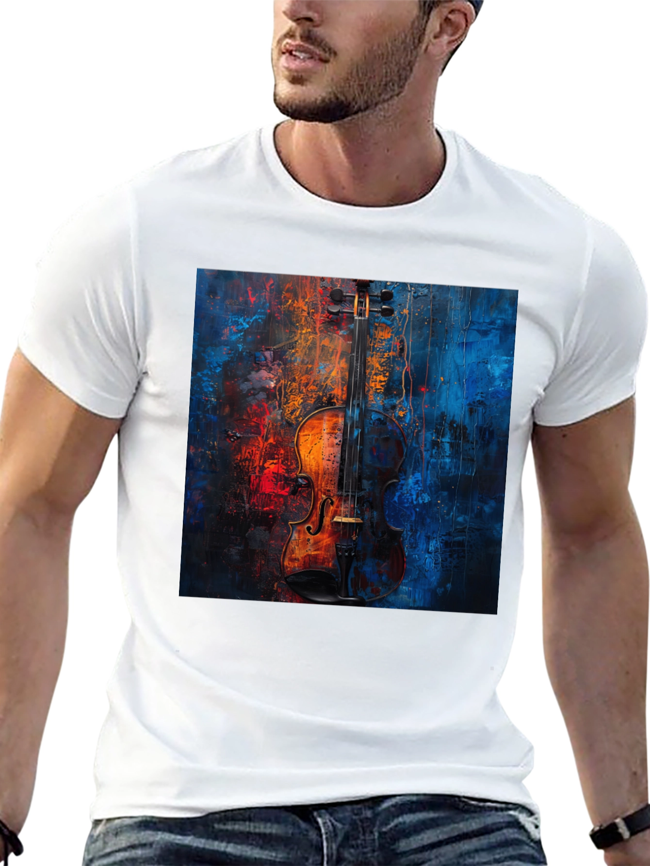 Violin Art Graphic Tee - Musical Expression