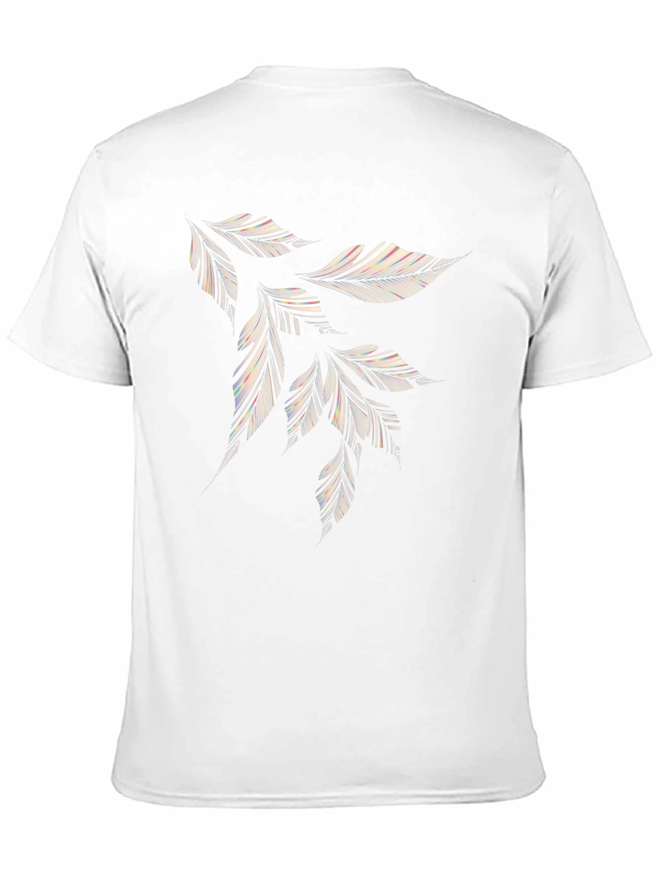 Abstract Feather Design Black T-Shirt