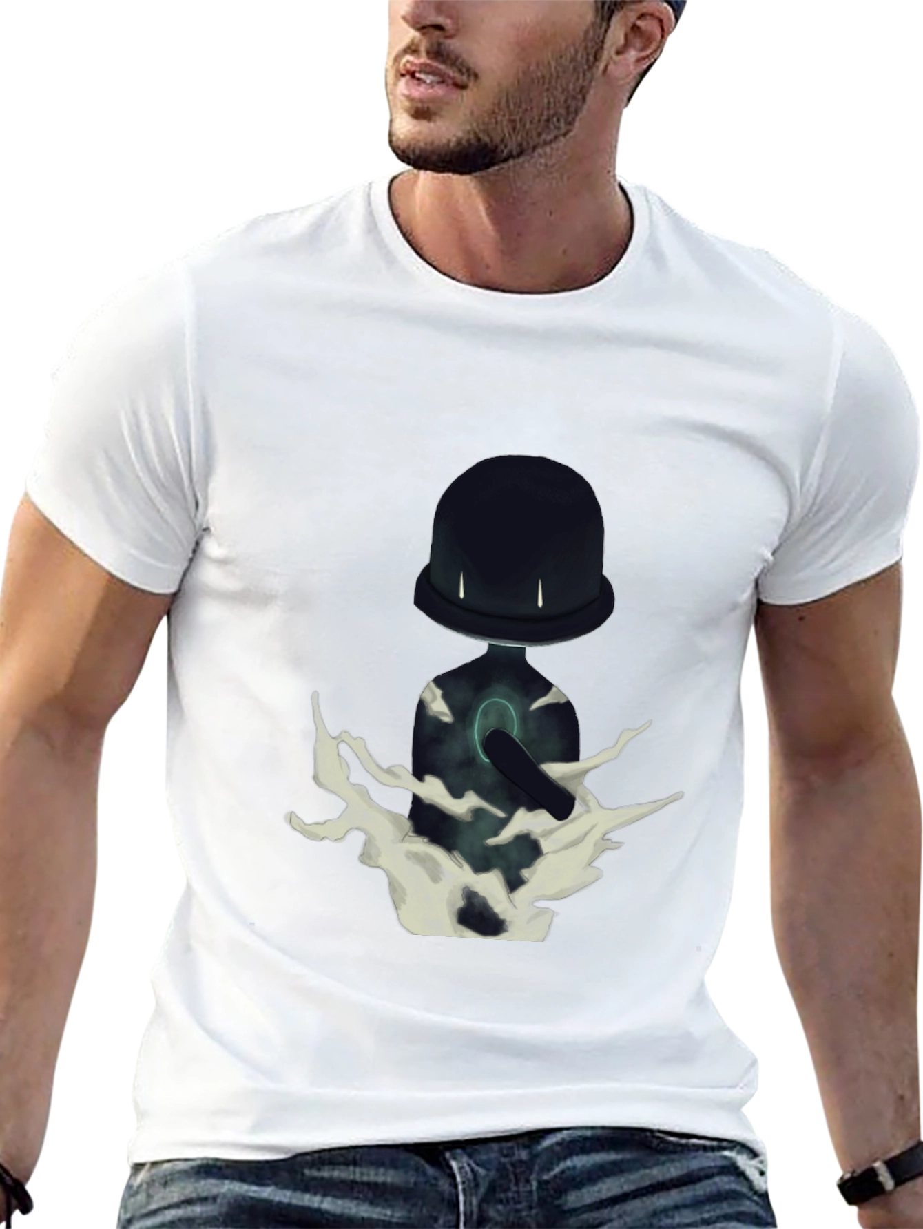 Mystery Character Graphic Black T-Shirt