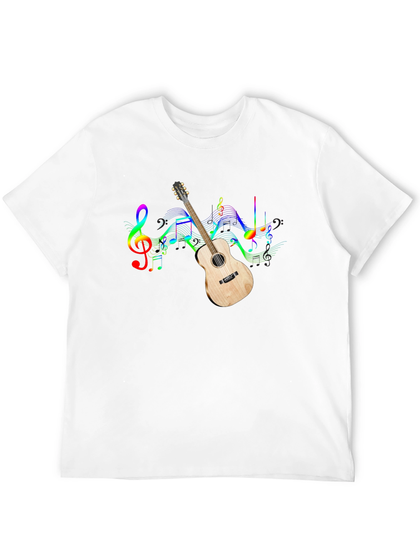 Musical Guitar Graphic Black T-Shirt