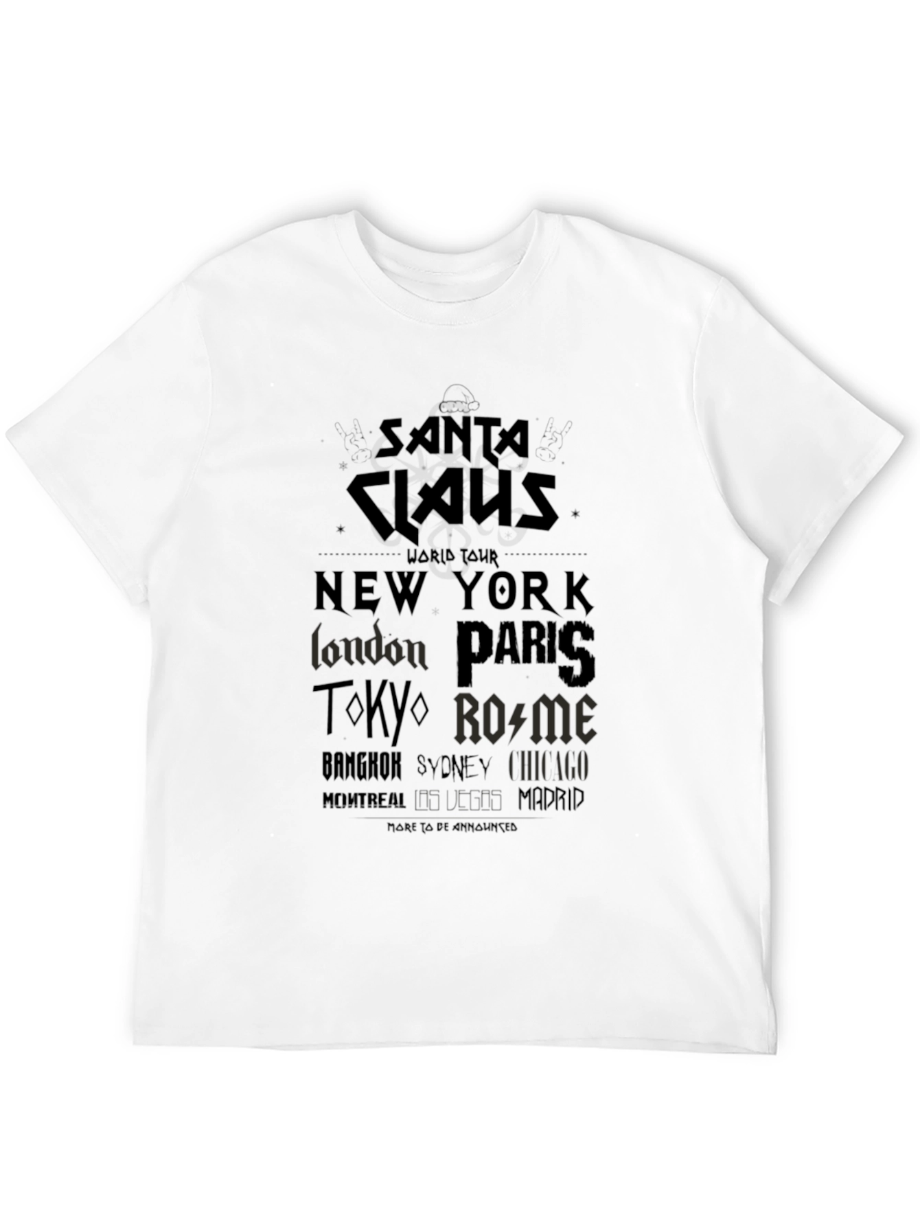 Santa Claus World Tour Black T-Shirt