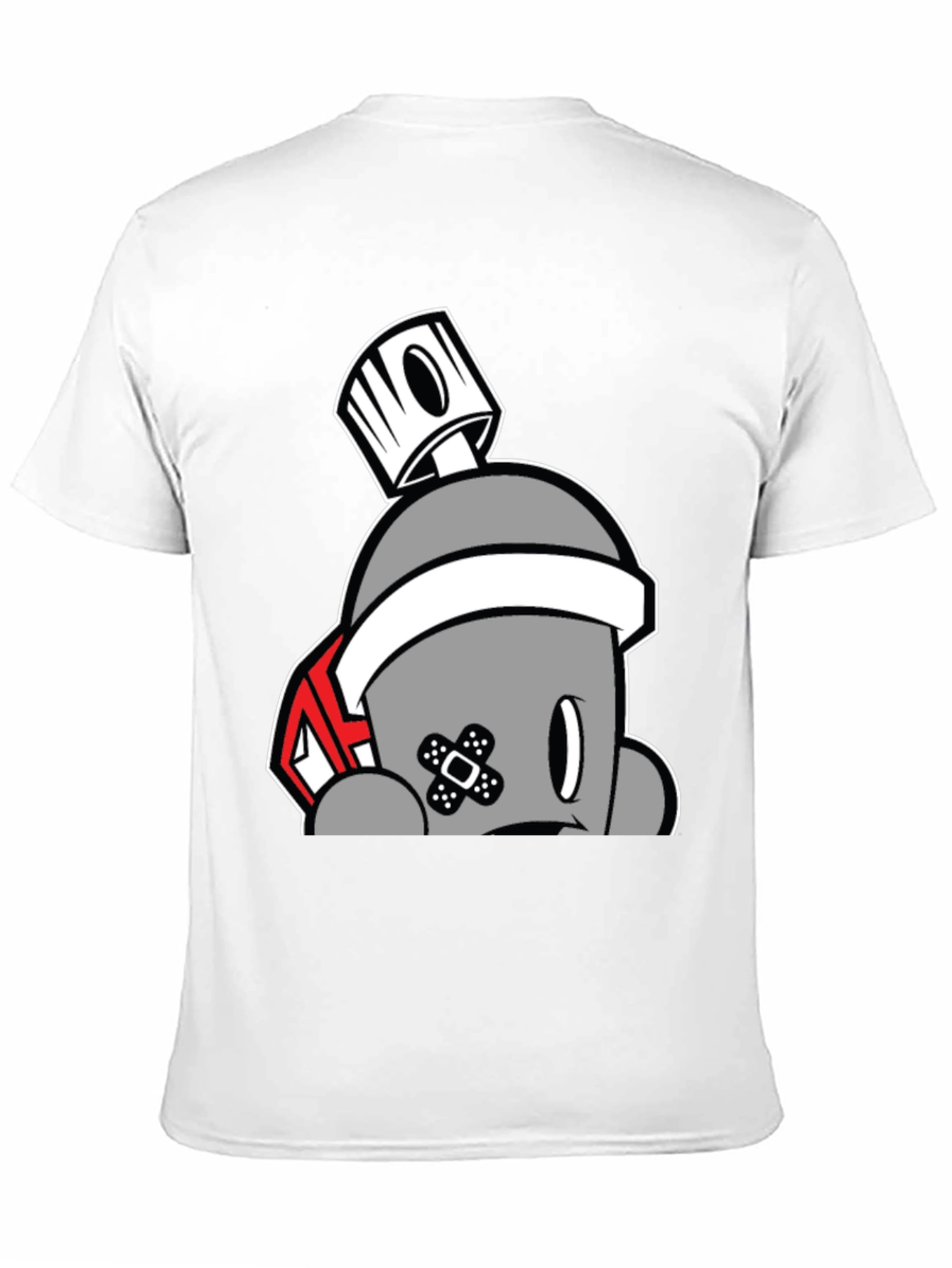 Spray Can Cartoon Graphic Black Tee