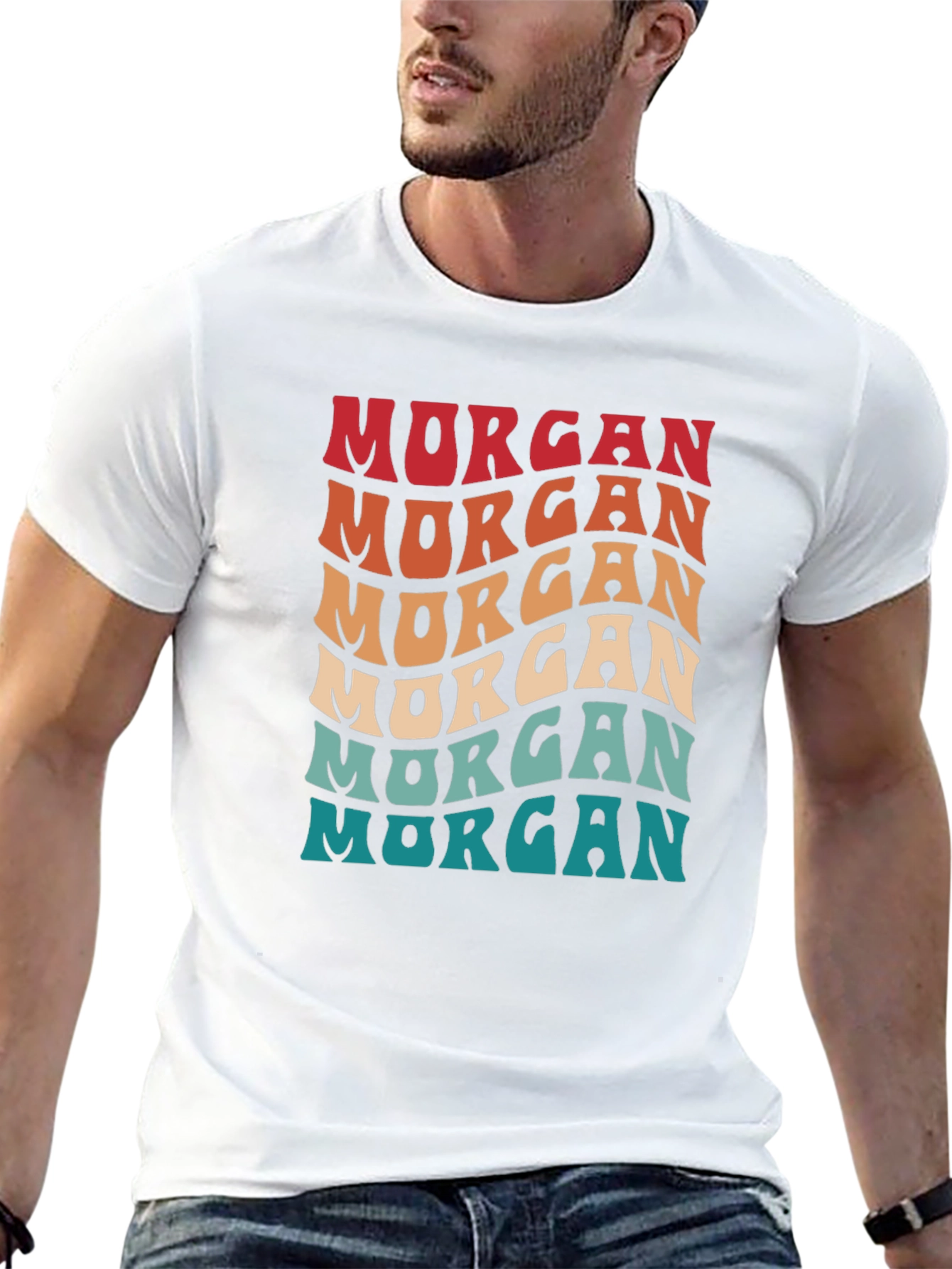 Retro Morgan T-Shirt - Wavy Text Design