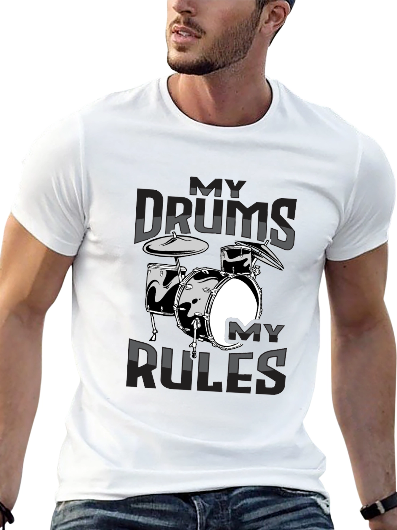 My Drums My Rules Black Graphic Tee