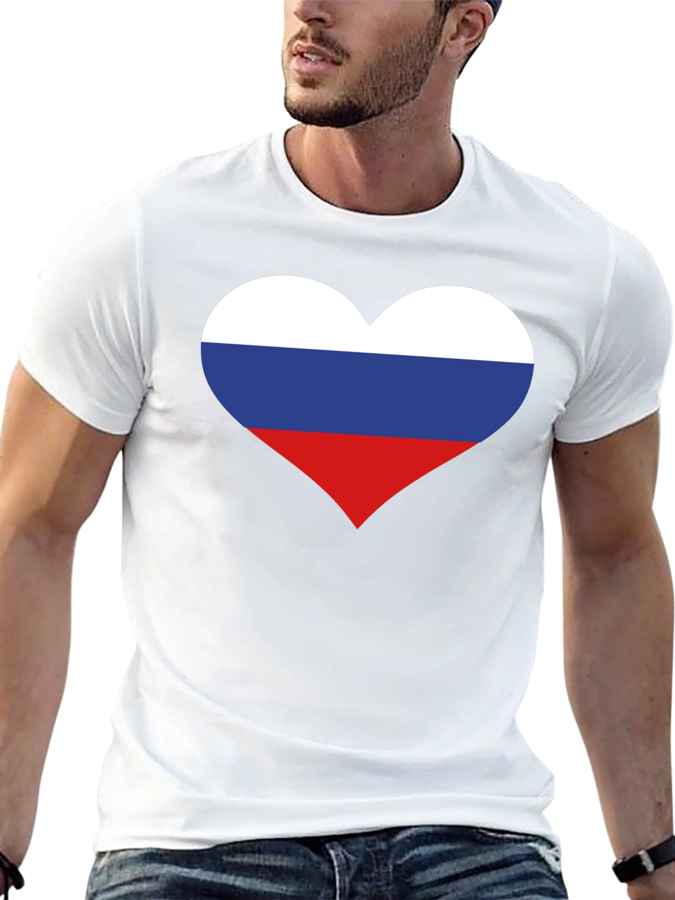 Russian Flag Heart Graphic Tee