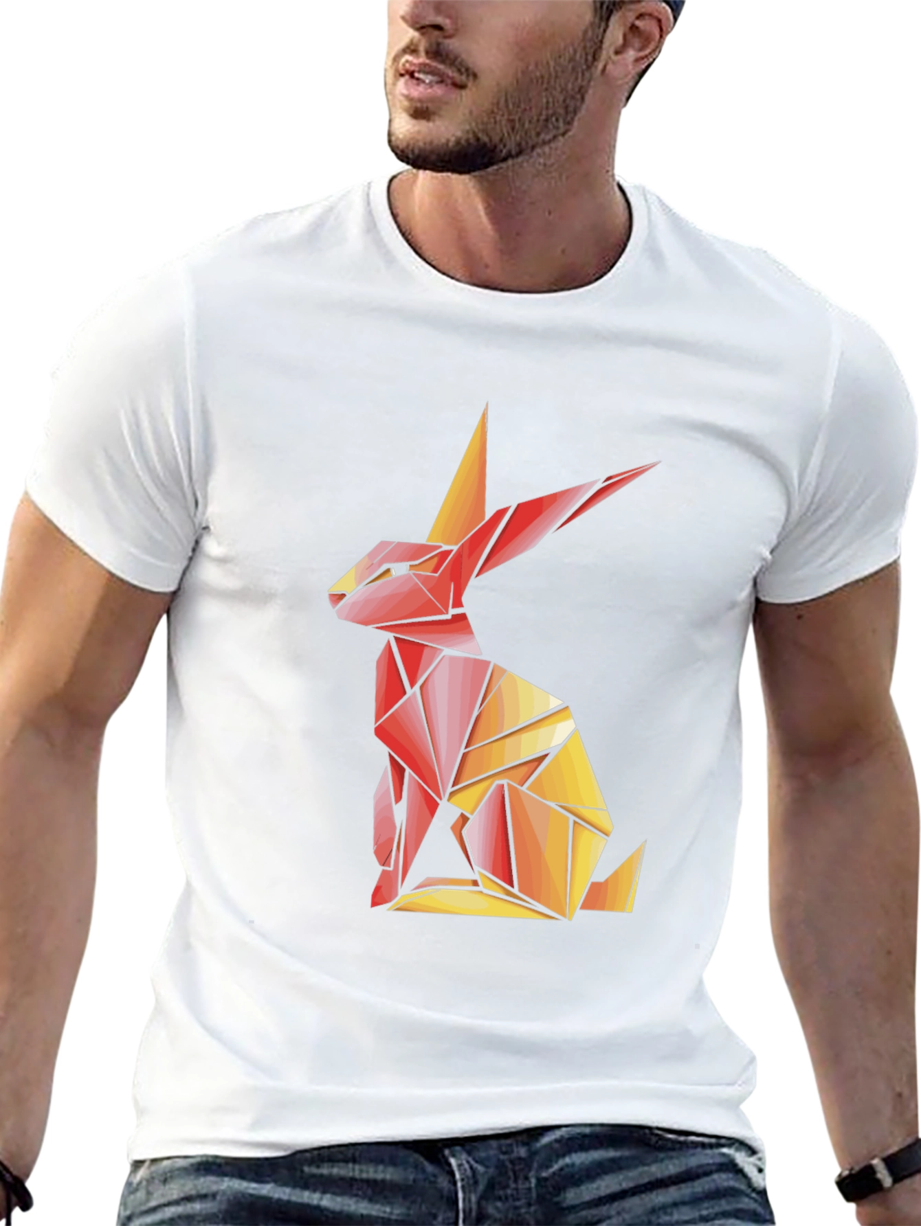 Geometric Rabbit T-Shirt - Artistic Design
