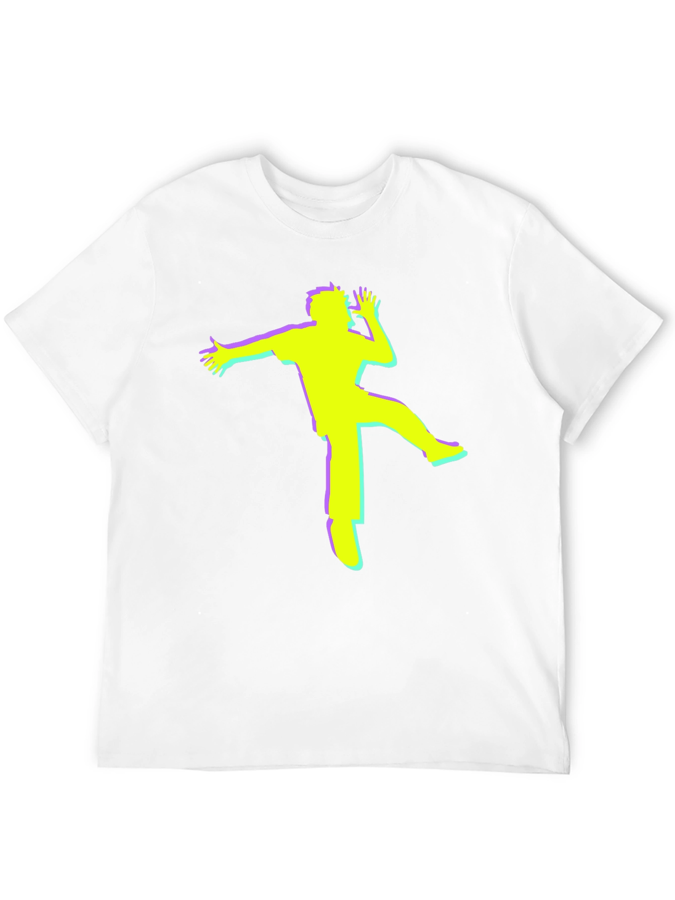 Retro Glitch Dancer Graphic Tee - Black