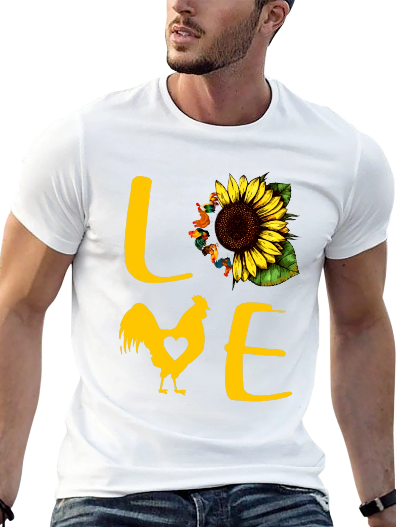 Love Chickens Sunflower T-Shirt