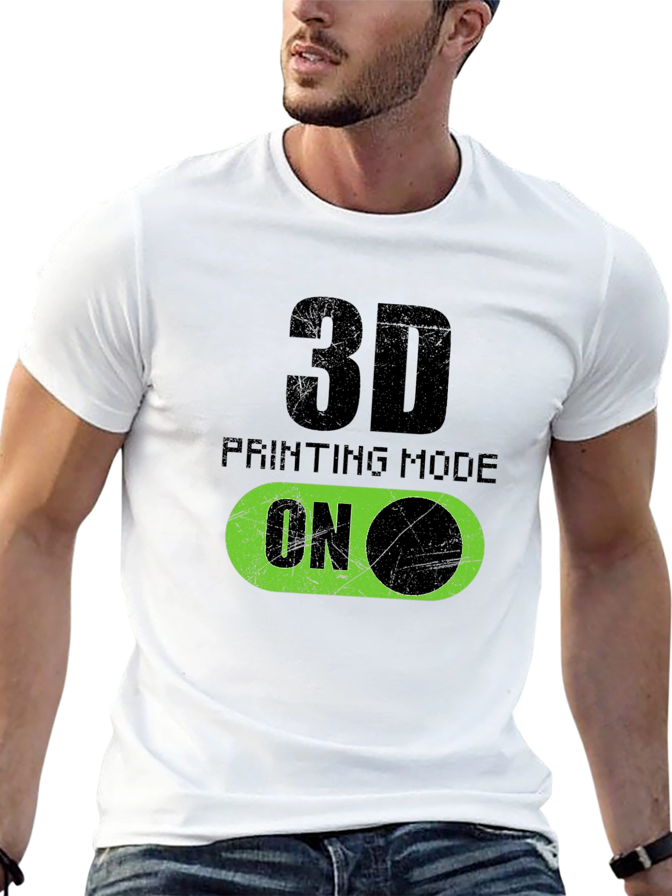 3D Printing Mode On Graphic T-Shirt