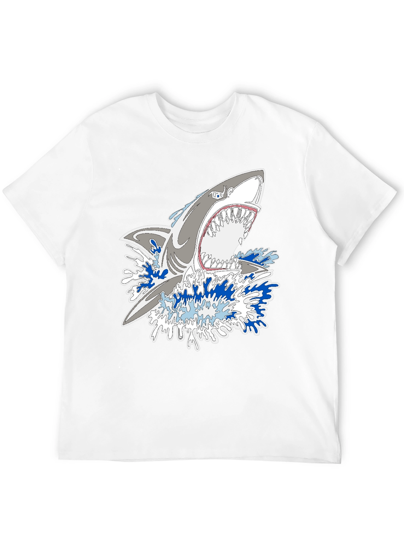 Shark Attack Graphic Print Black Tee