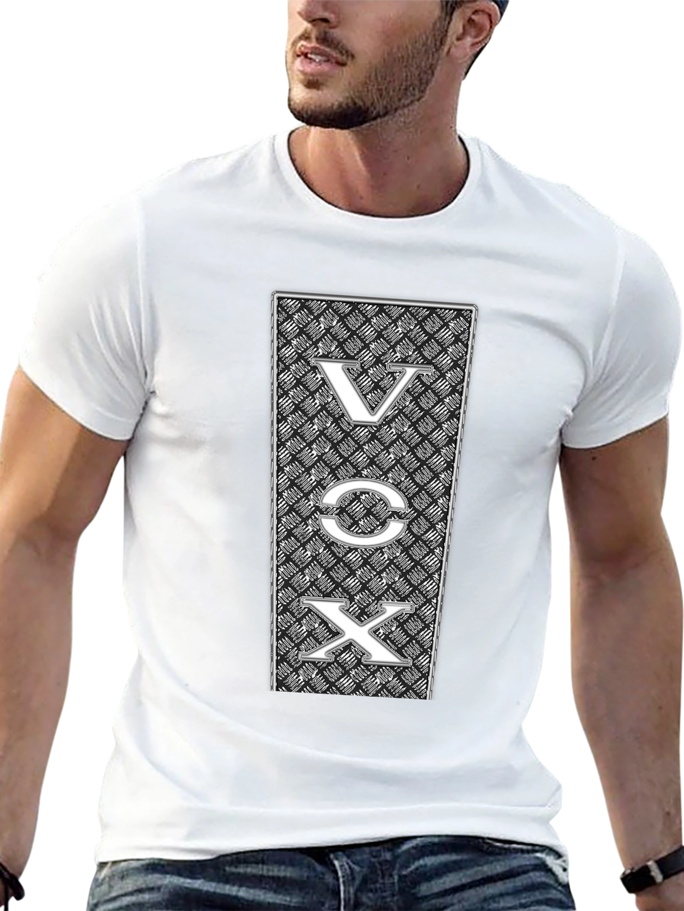 VOX Graphic Print Black T-Shirt