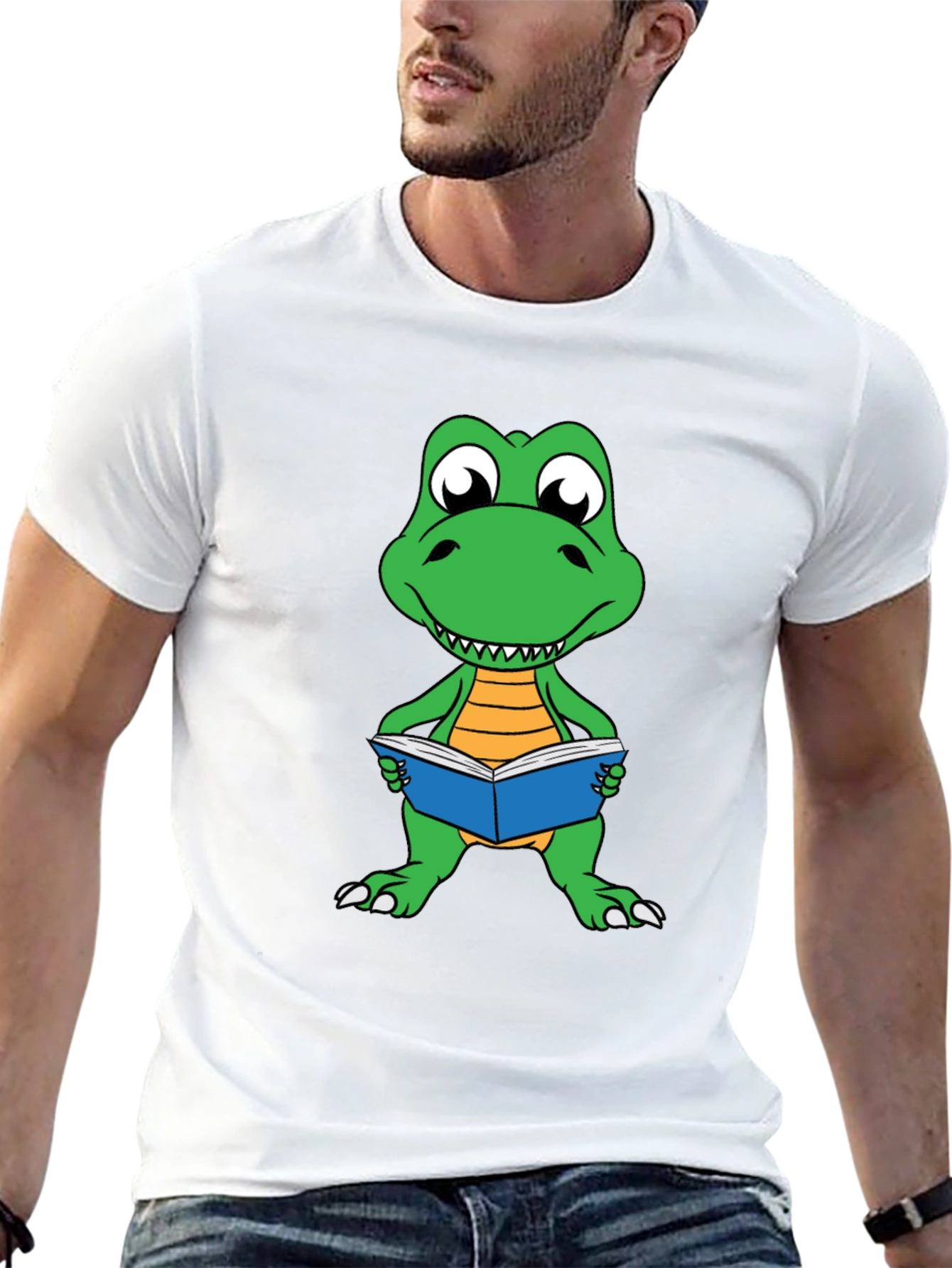 Dinosaur Reading Book Graphic Tee