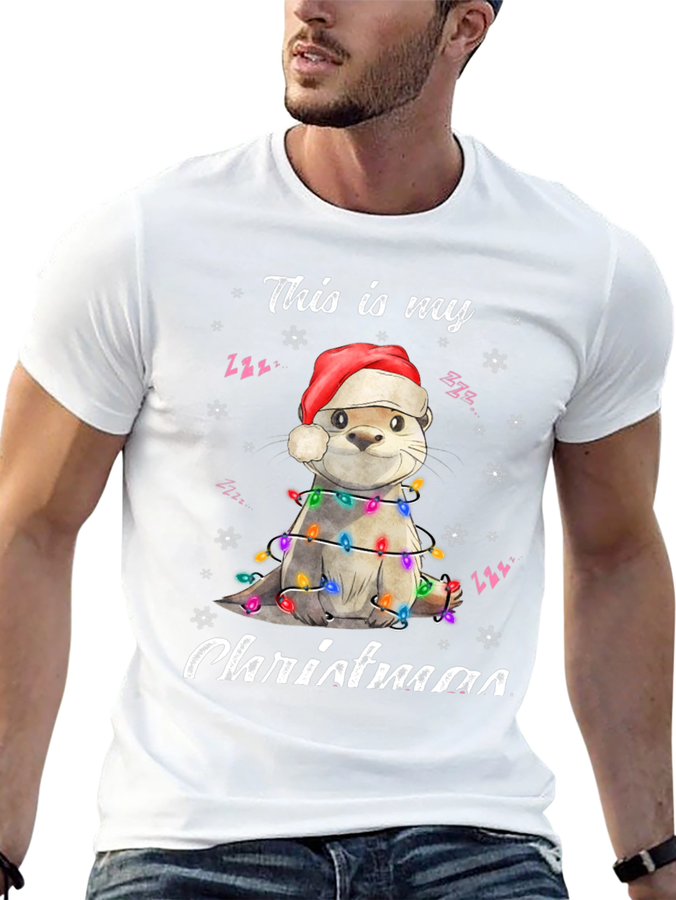 Otter Christmas Lights T-Shirt
