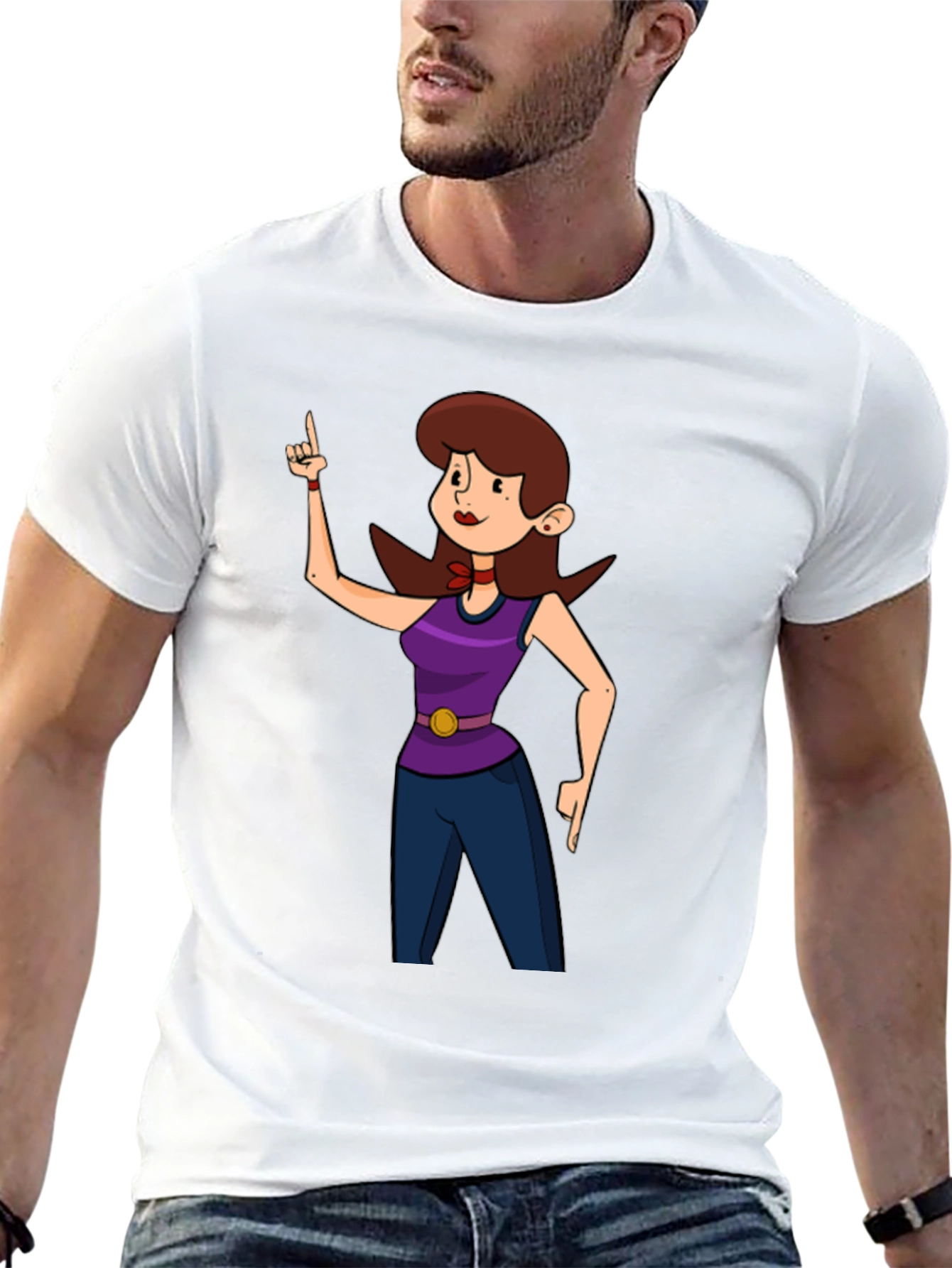Cartoon Character Graphic Print Black T-Shirt