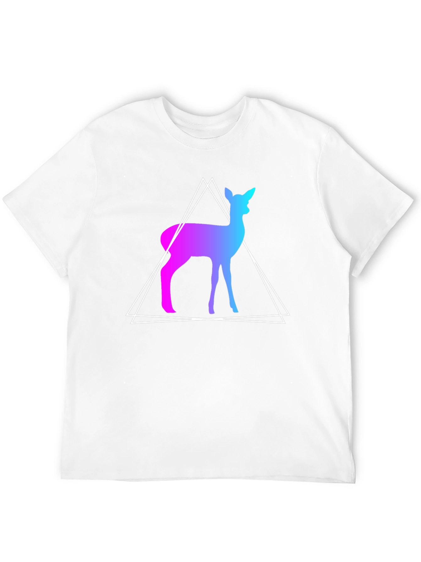 Geometric Deer Graphic Tee - Trendy Design