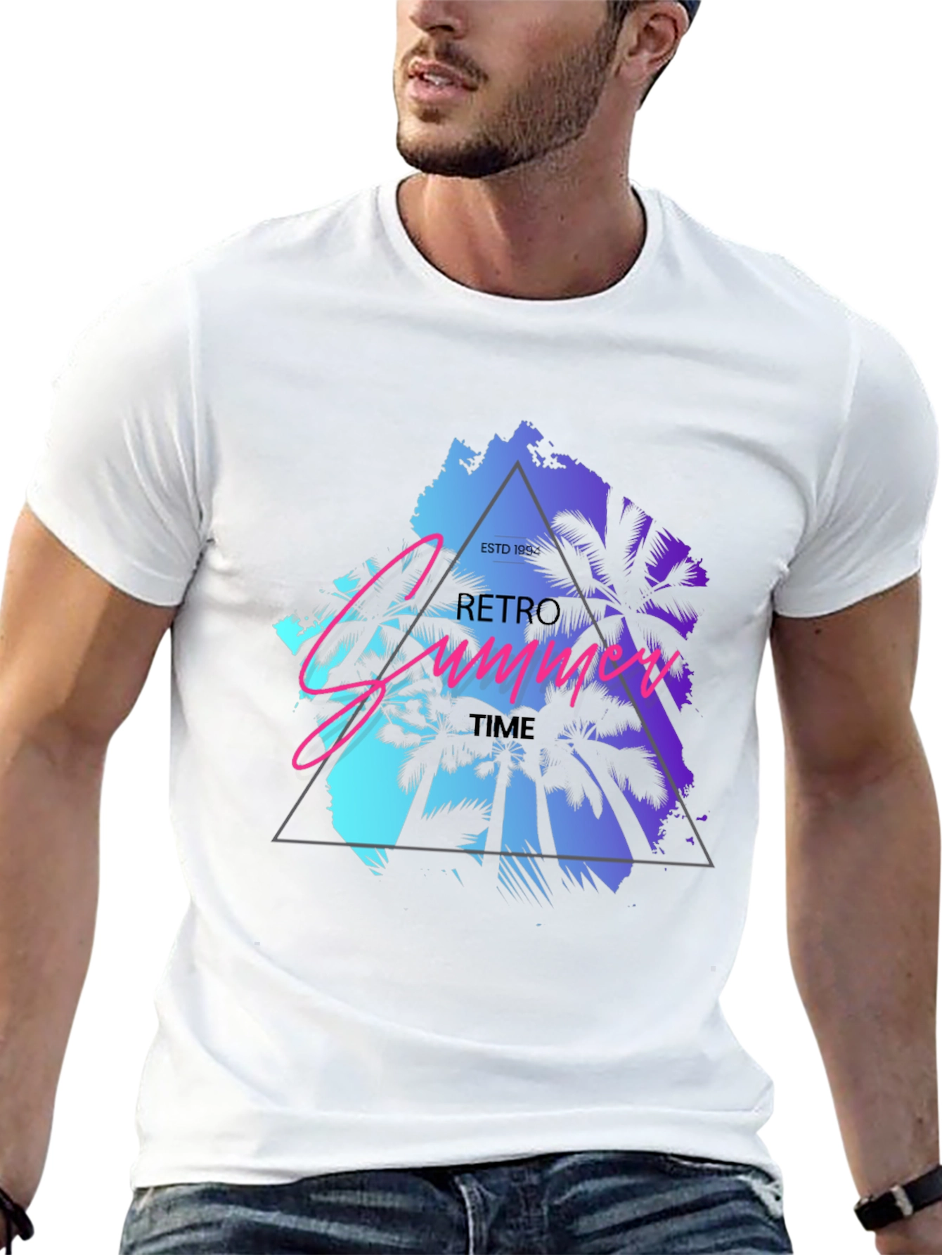 Retro Summer Time Palm Tee