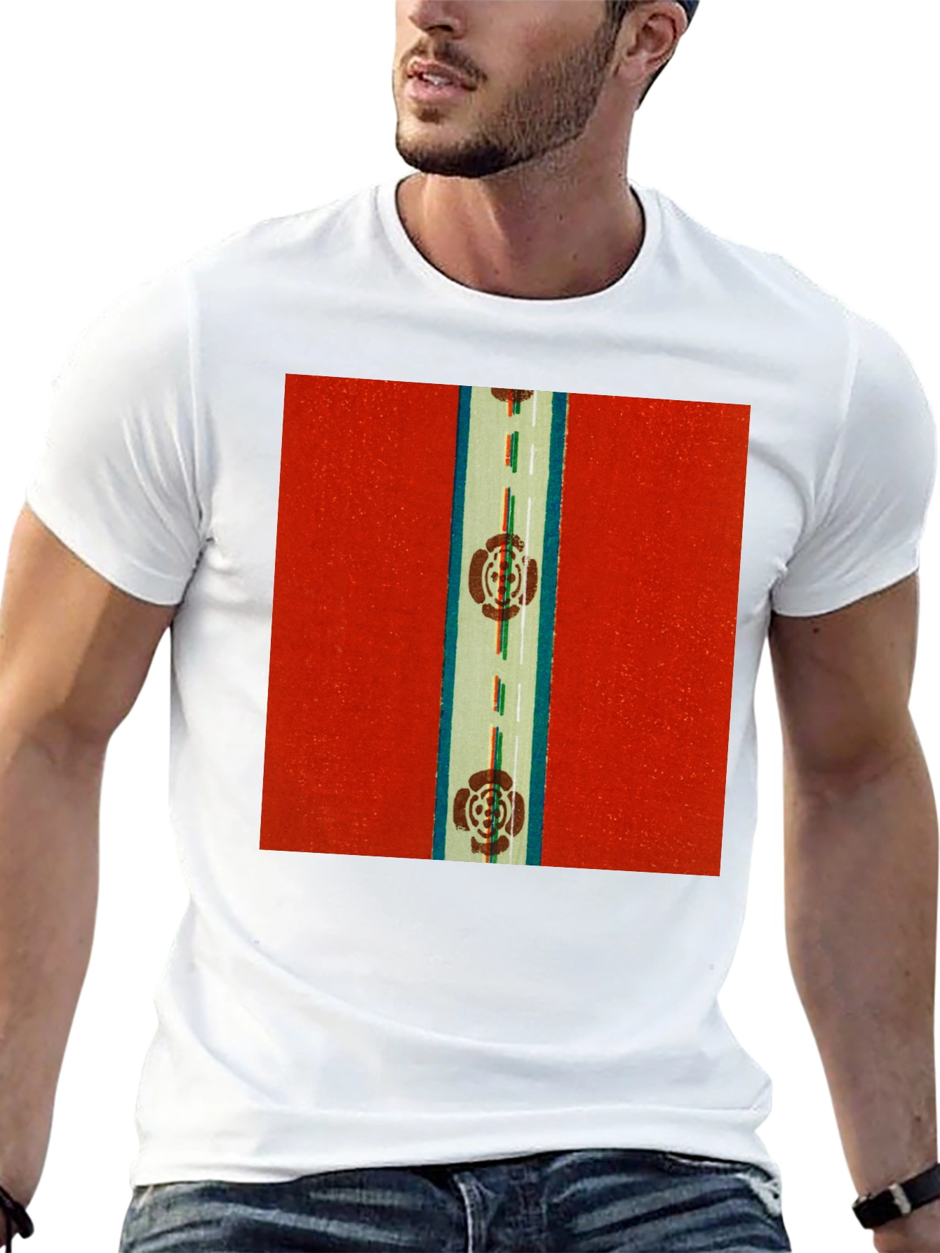 Retro Floral Road Graphic Tee - Classic Style